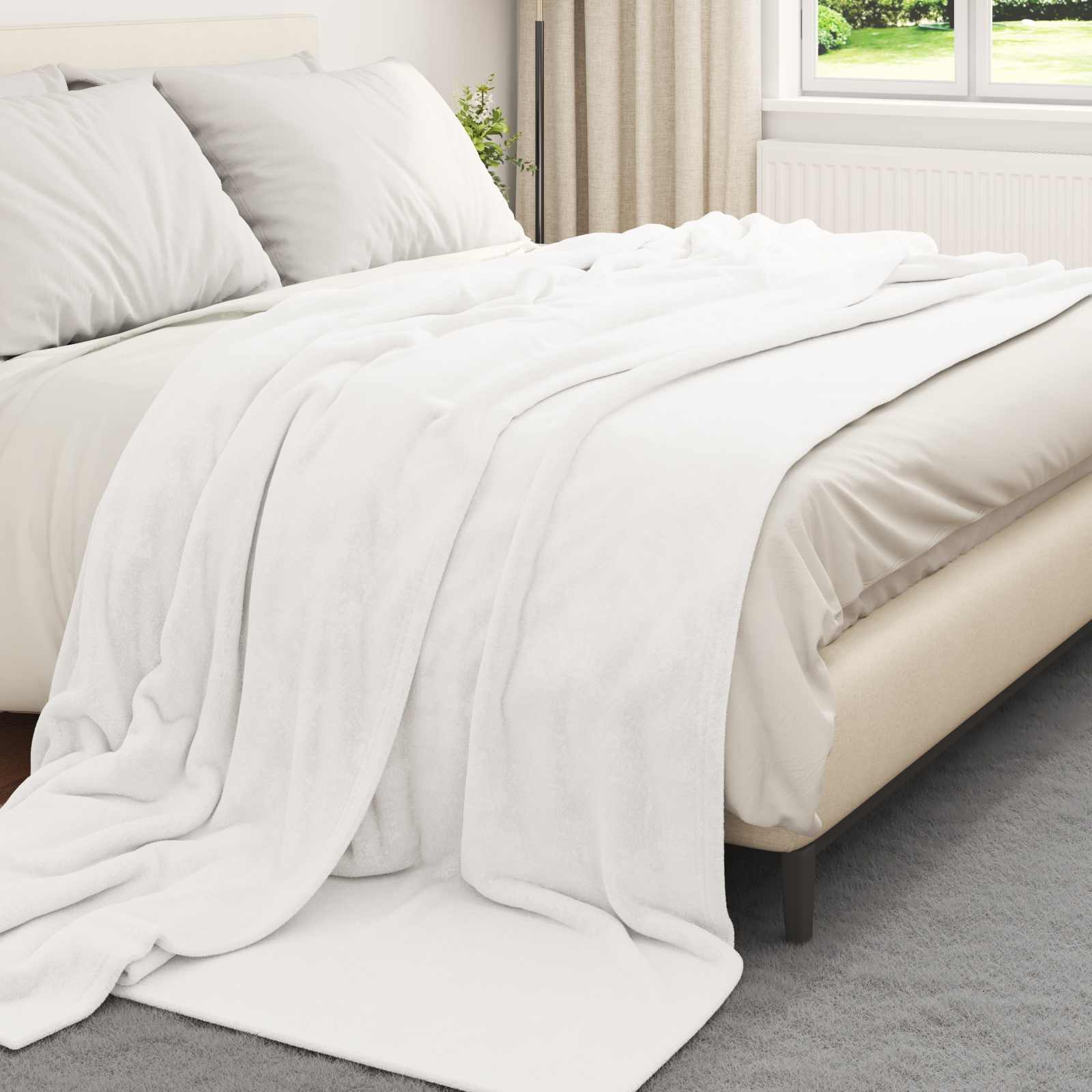 Pokrivač Bijelo 240 x 270 cm Runo