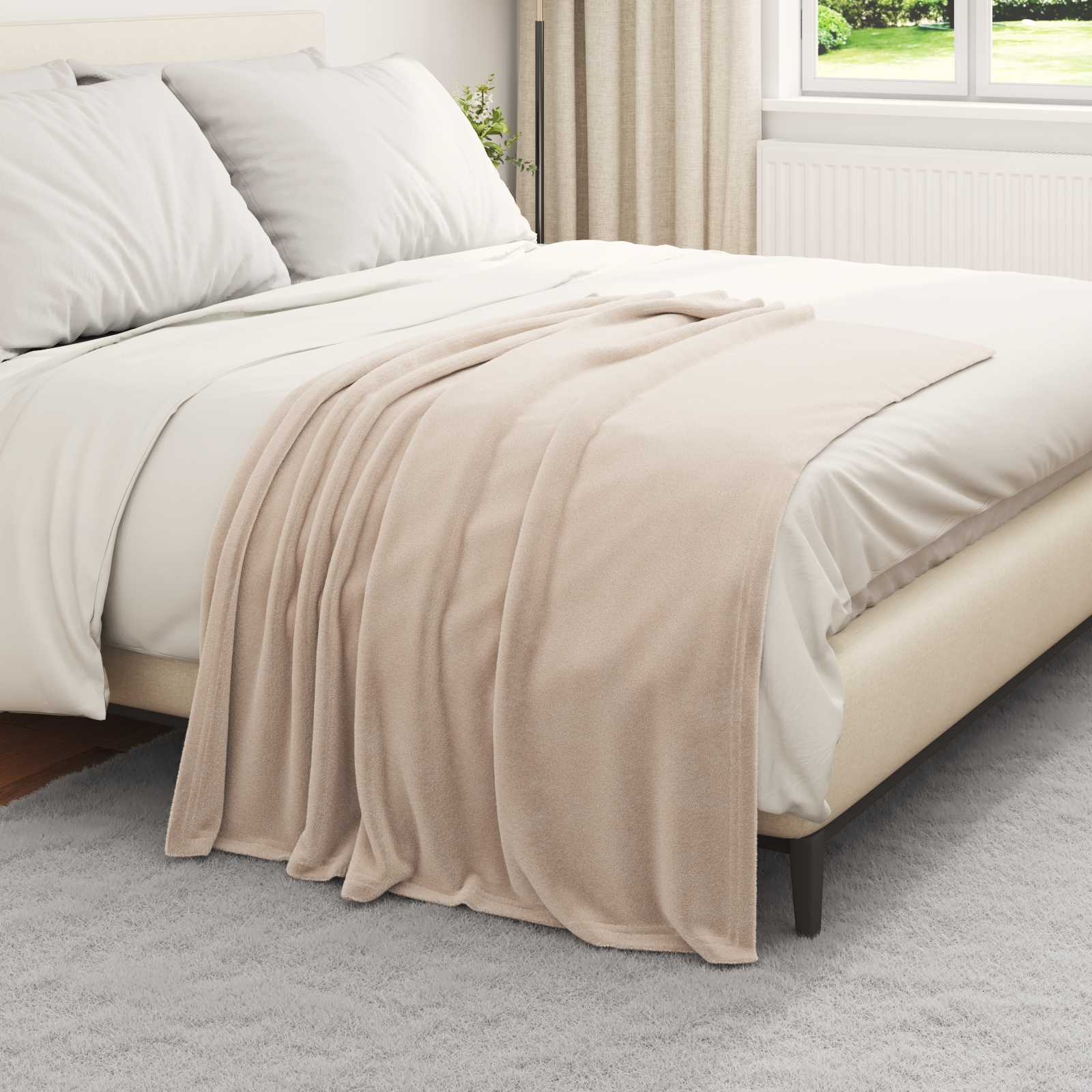 Pokrivači za bacanje 6 pcs Bež 130 x 150 cm Runo