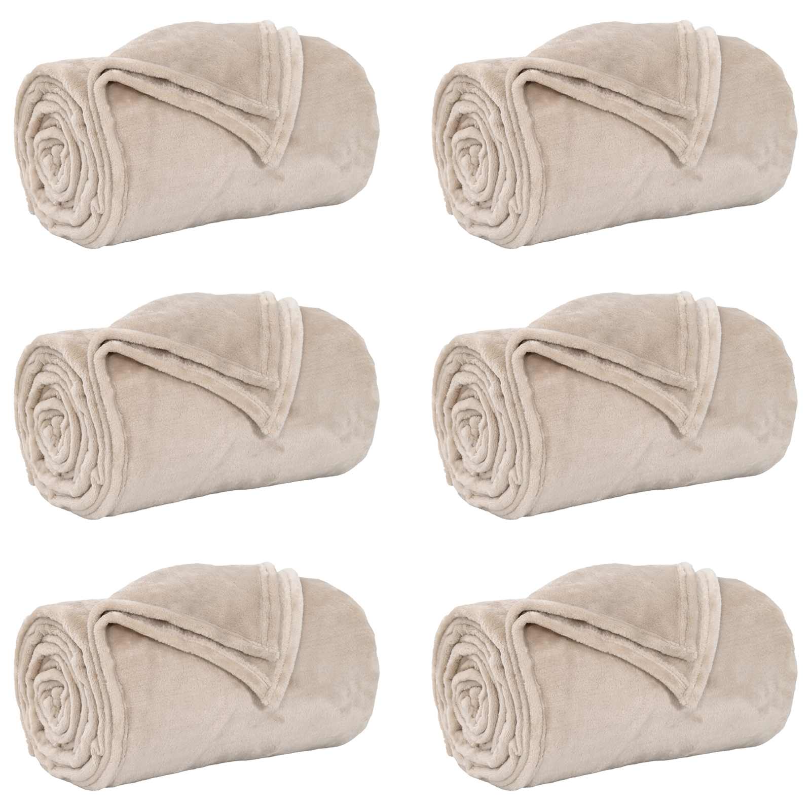 Pokrivači za bacanje 6 pcs Bež 130 x 150 cm Runo