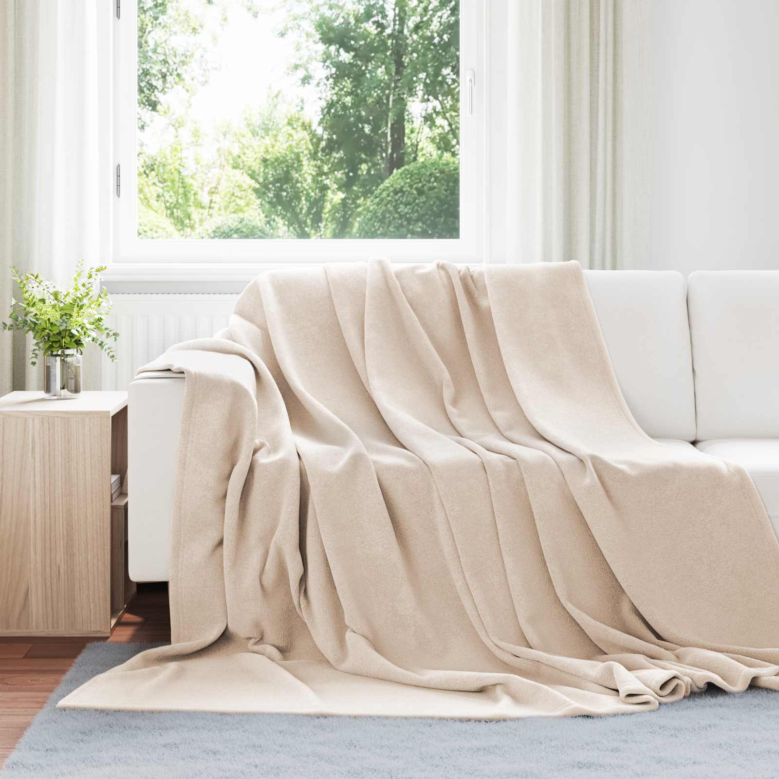 Pokrivači za bacanje 6 pcs Bež 240 x 270 cm Runo