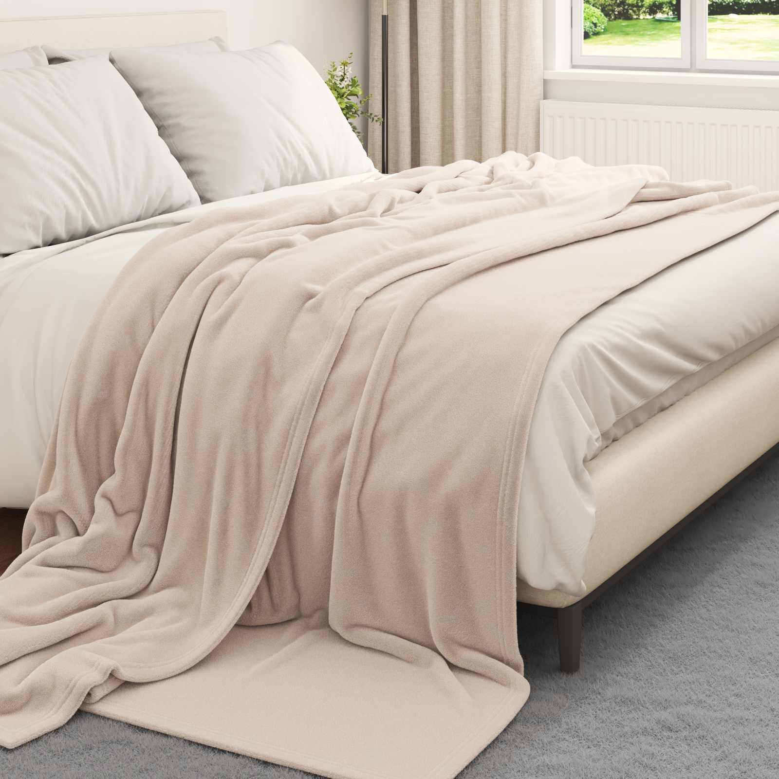 Pokrivači za bacanje 6 pcs Bež 240 x 270 cm Runo