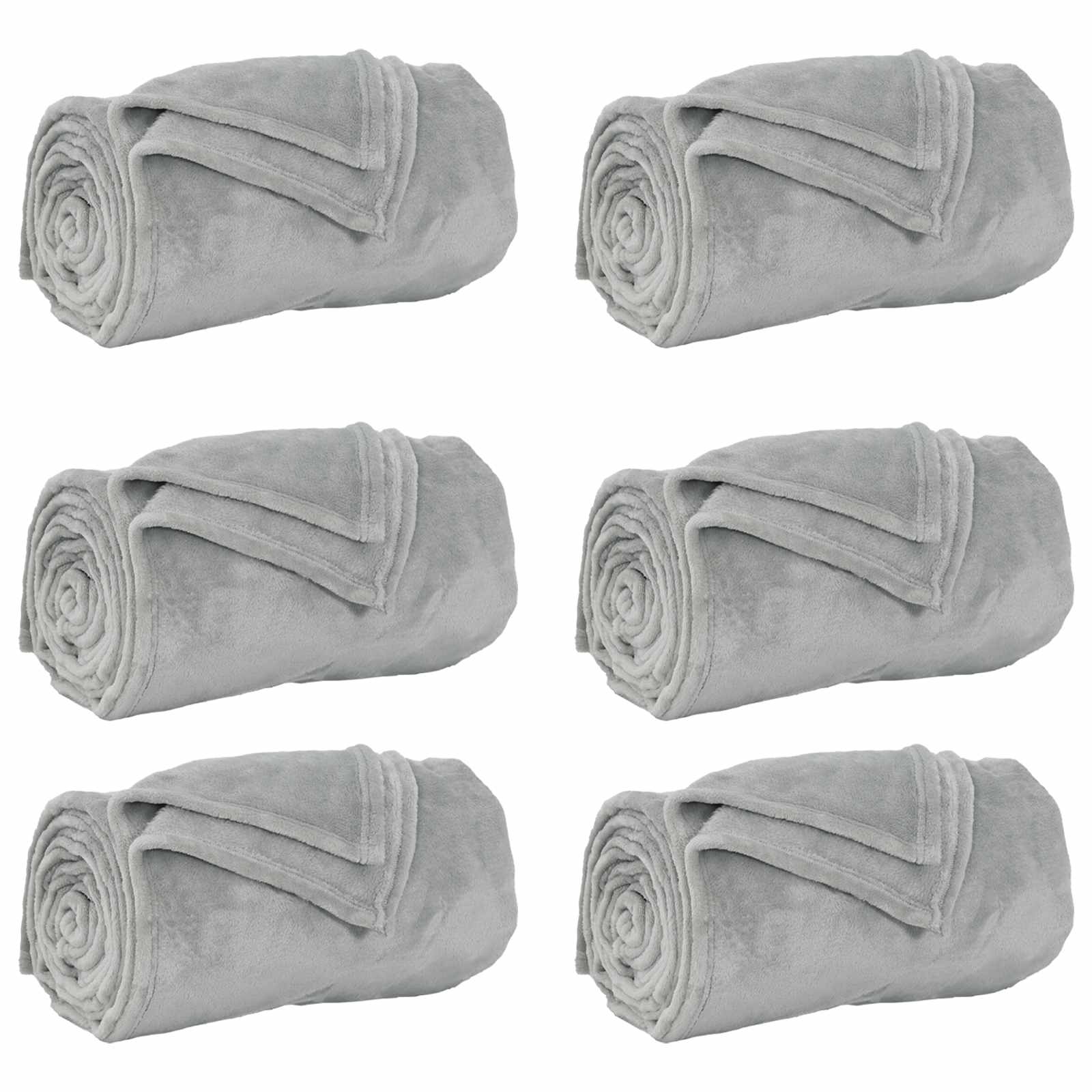 Pokrivači za bacanje 6 pcs Siva 220 x 240 cm Runo