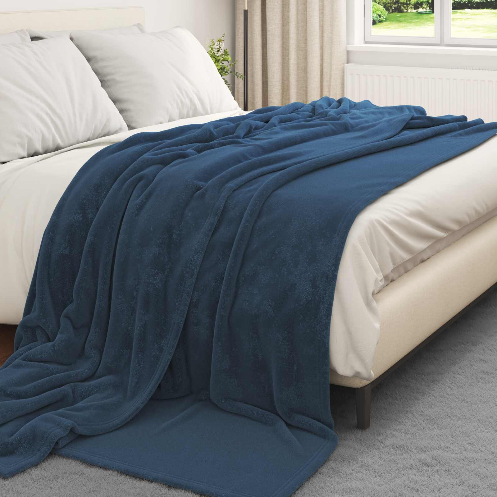 Pokrivači za bacanje 6 pcs Mornarsko plava 240 x 270 cm Runo