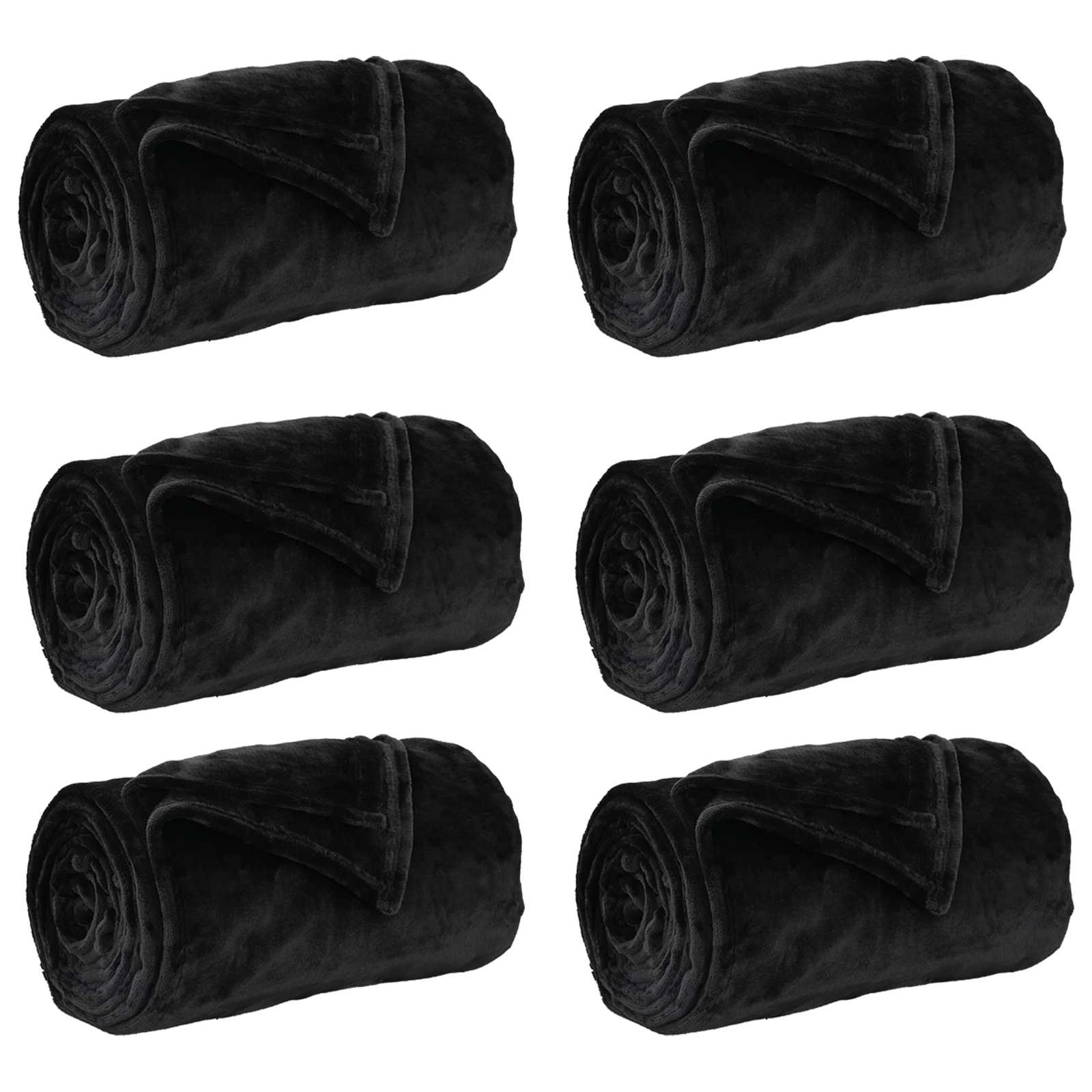 Pokrivači za bacanje 6 pcs Crna 240 x 270 cm Runo