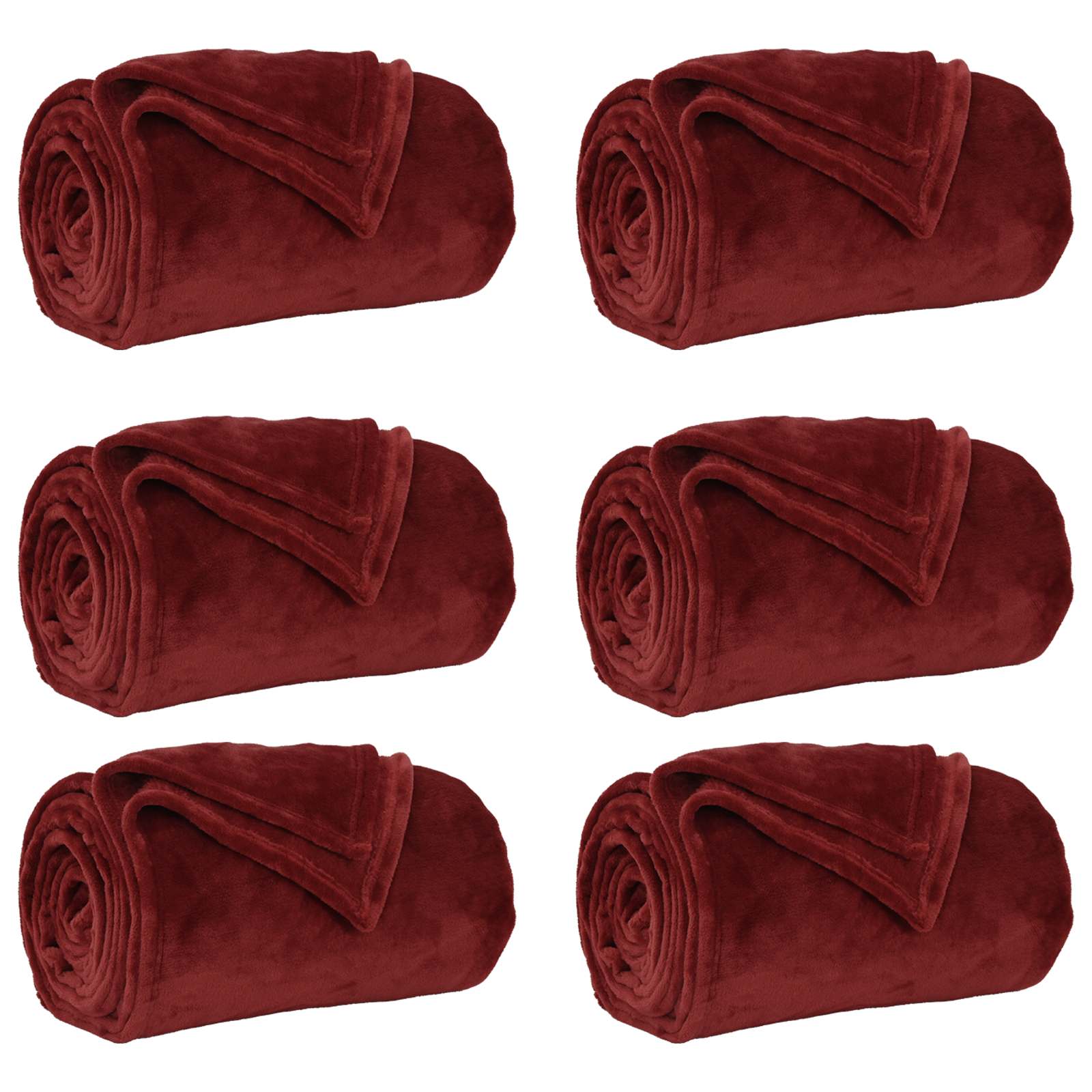 Pokrivači za bacanje 6 pcs Bordeaux Crvena 150 x 200 cm Runo