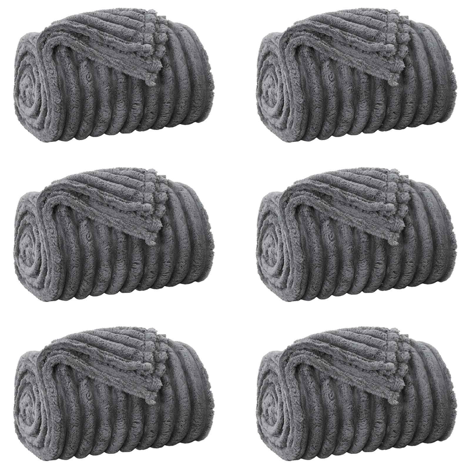 Pokrivači za bacanje 6 pcs Tamno siva 150 x 130 cm Runo