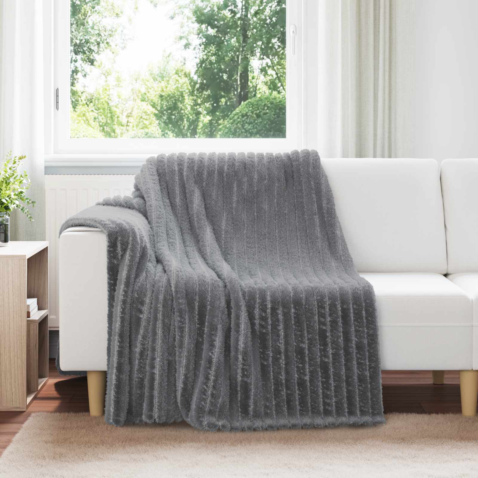 Pokrivači za bacanje 6 pcs Tamno siva 200 x 150 cm Runo