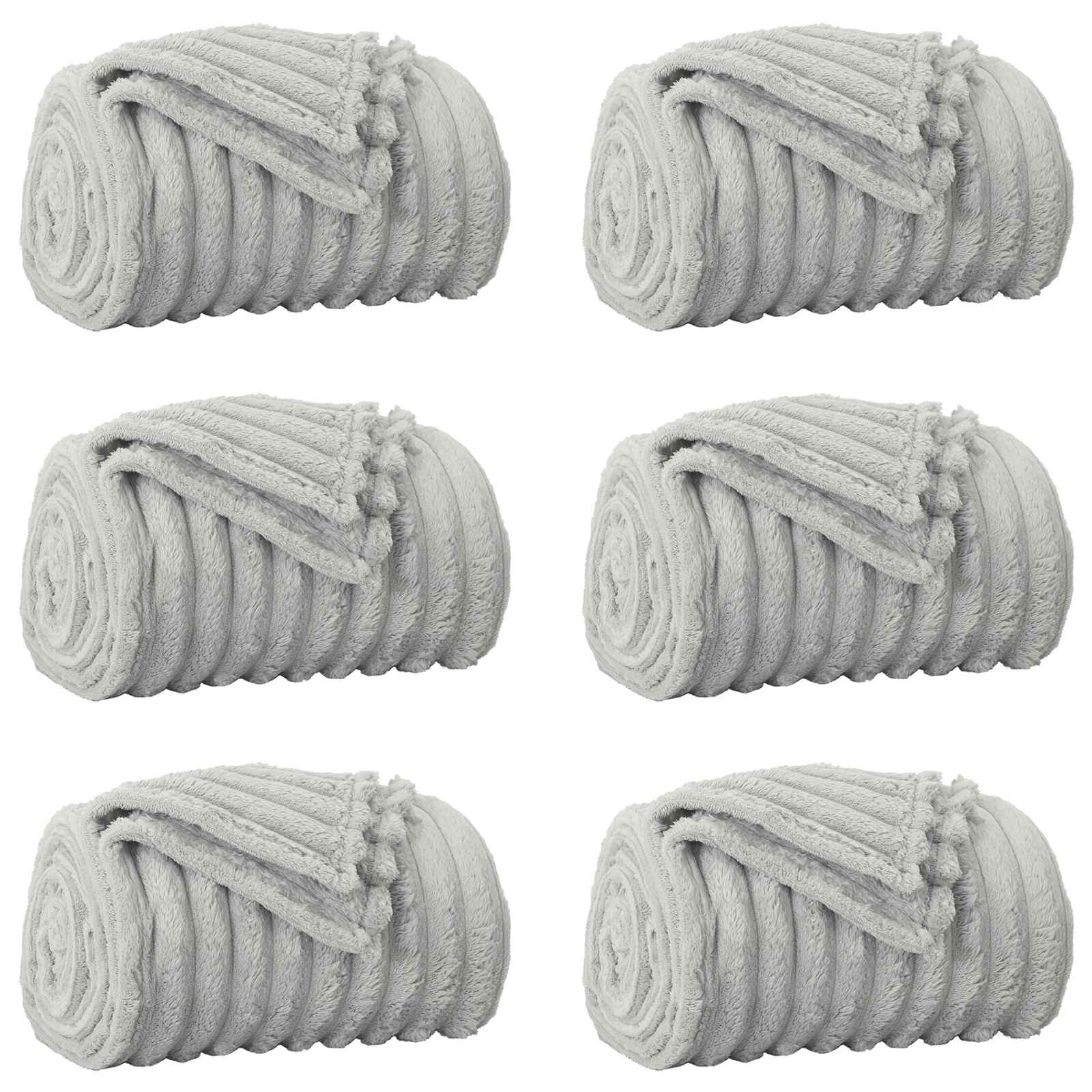 Pokrivači za bacanje 6 pcs Siva 240 x 220 cm Runo
