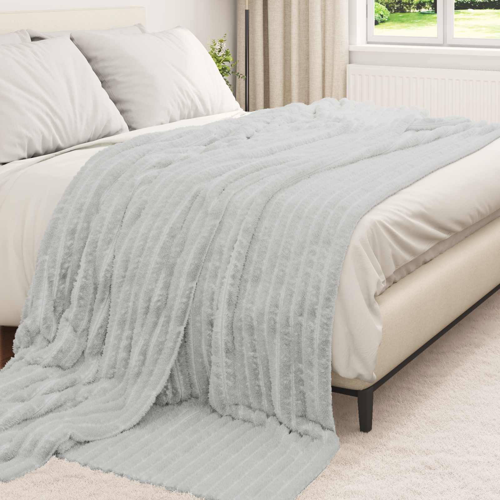 Pokrivači za bacanje 6 pcs Siva 270 x 240 cm Runo