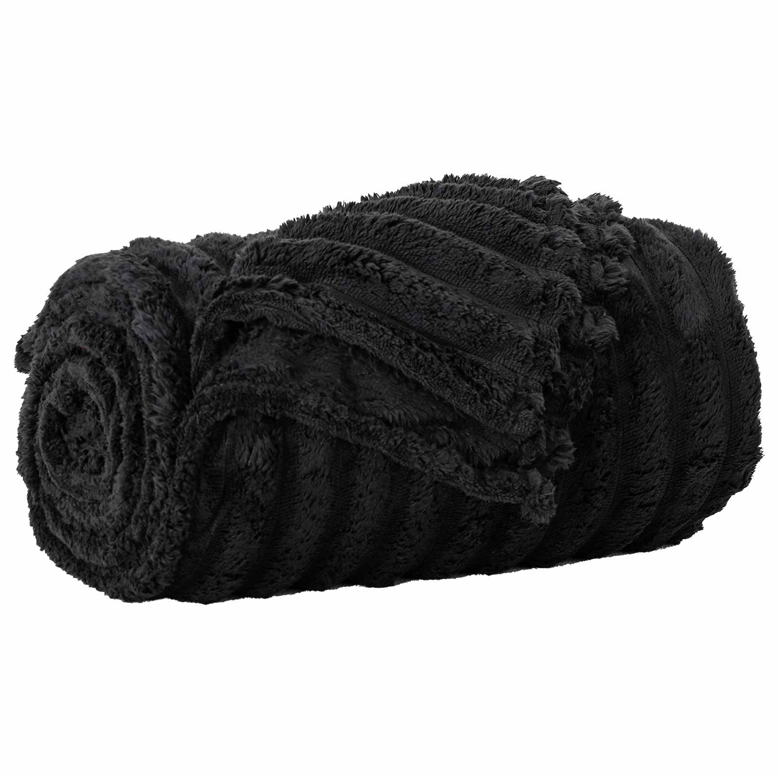 Pokrivači za bacanje 6 pcs Crna 200 x 150 cm Runo