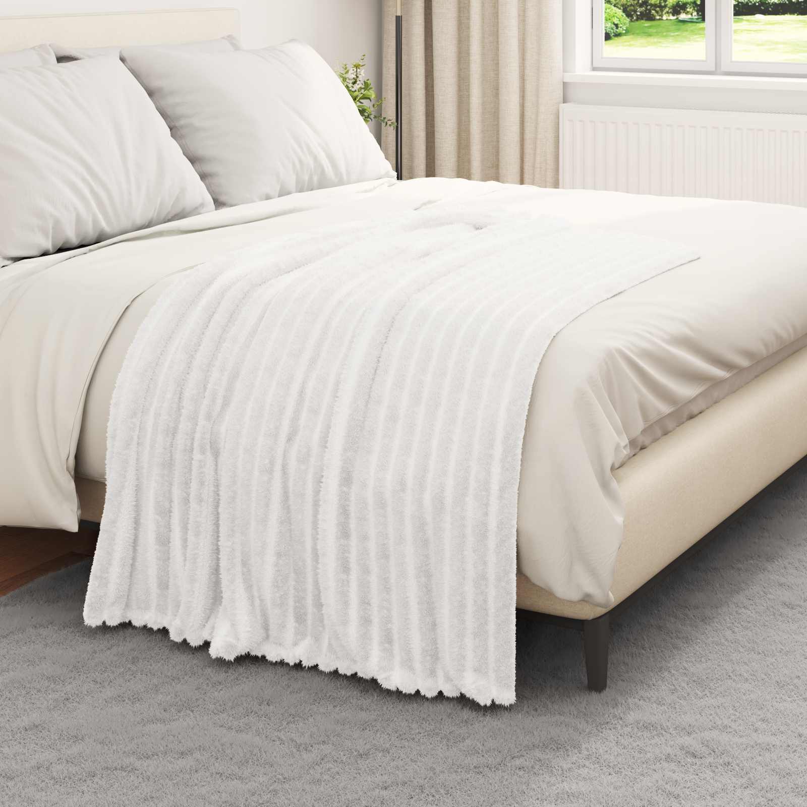 Pokrivači za bacanje 6 pcs Bijelo 150 x 130 cm Runo