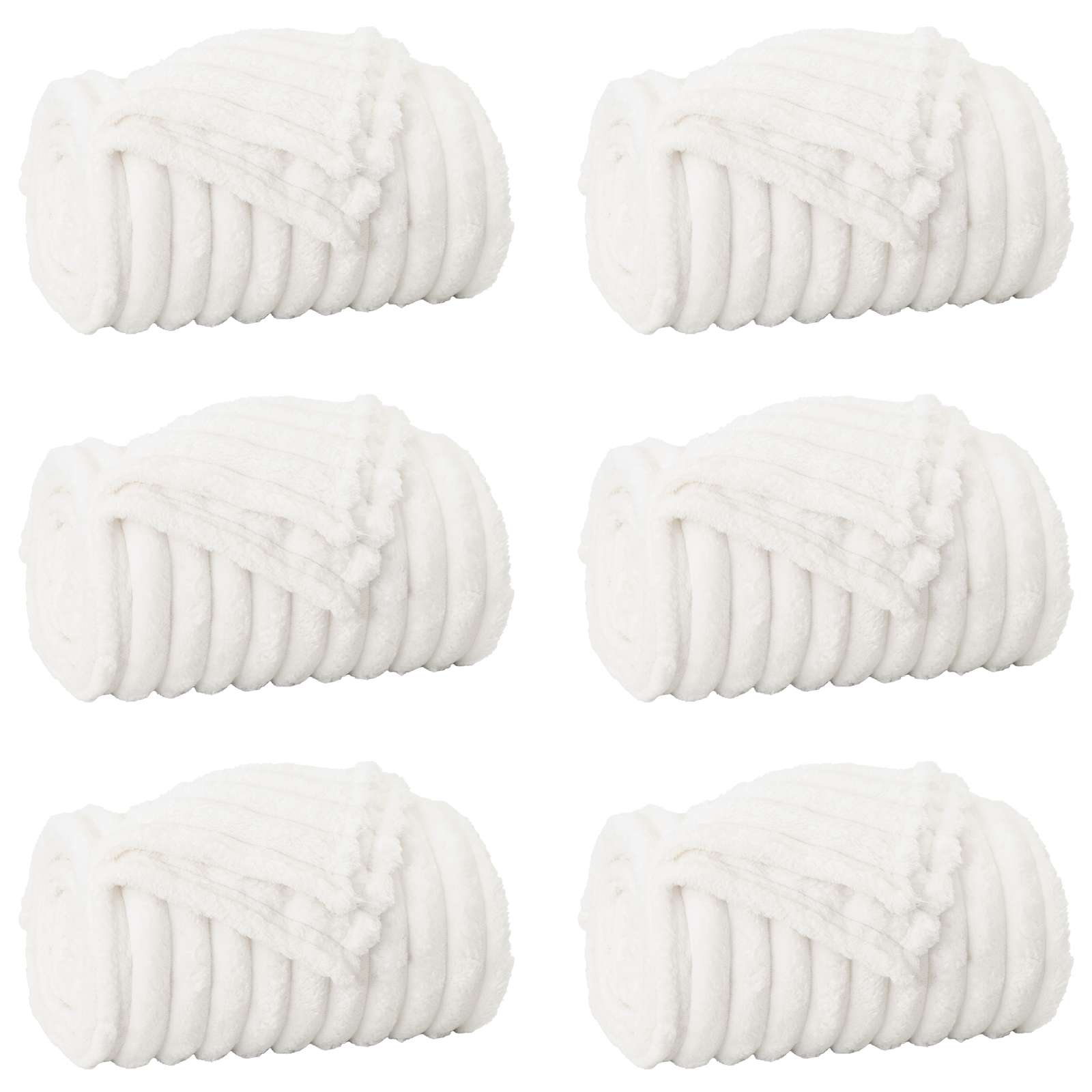 Pokrivači za bacanje 6 pcs Bijelo 150 x 130 cm Runo