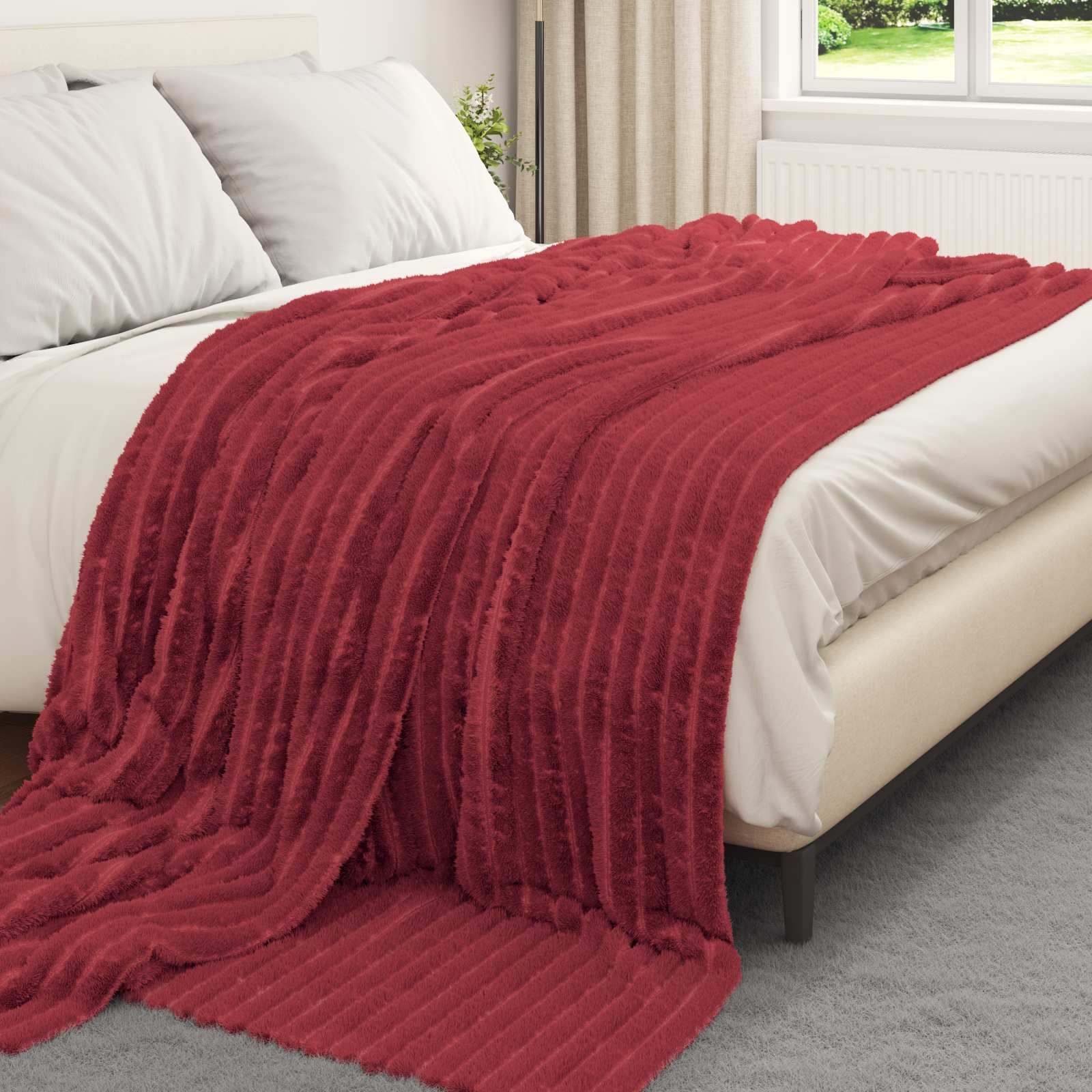 Pokrivači za bacanje 6 pcs Bordeaux Crvena 270 x 240 cm Runo