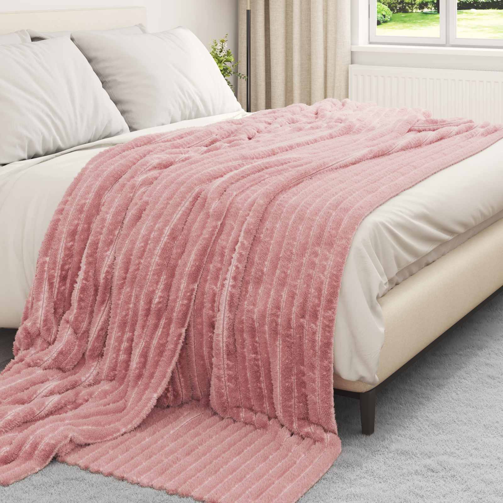 Pokrivači za bacanje 6 pcs Ružičasta 270 x 240 cm Runo
