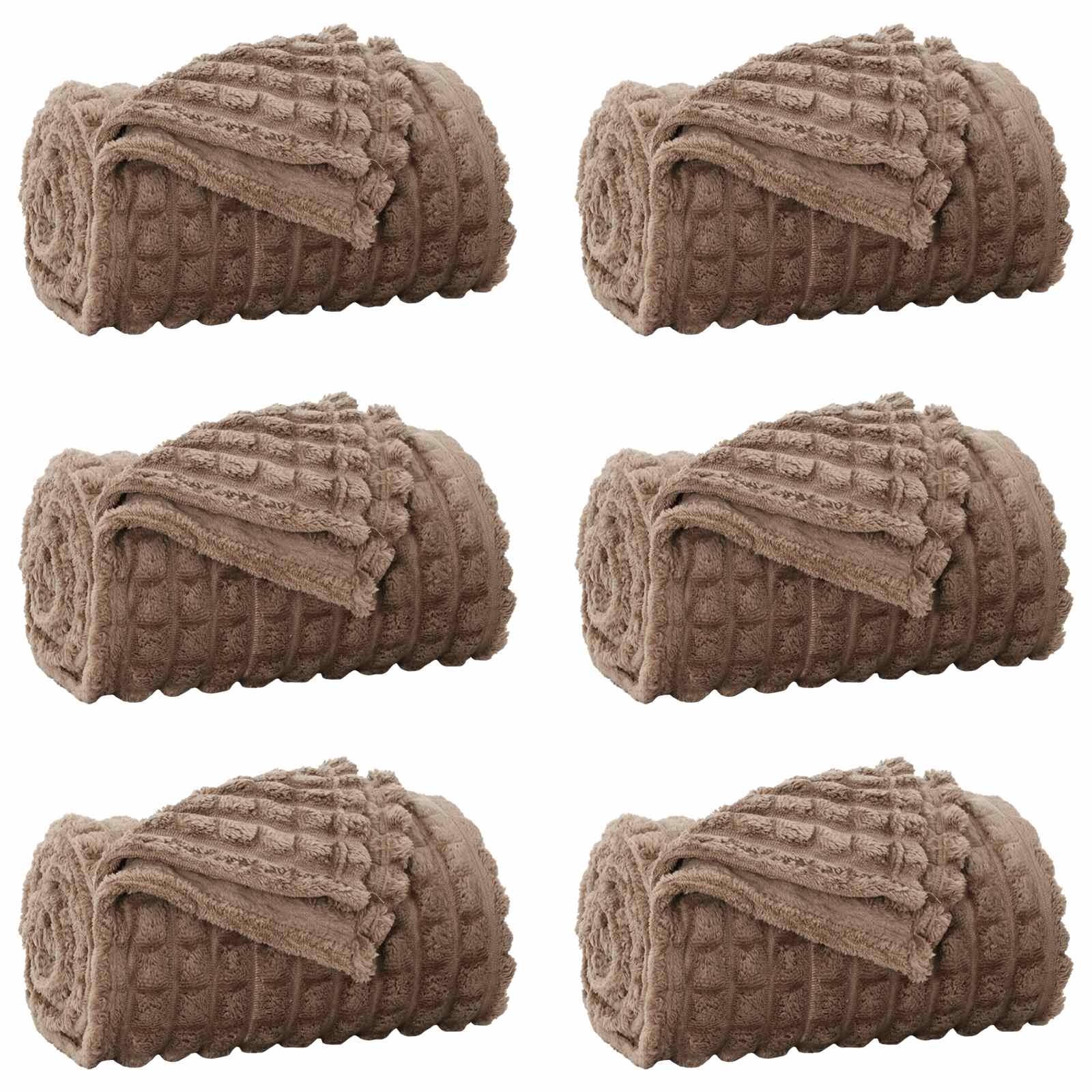 Pokrivači za bacanje 6 pcs Kamel 200 x 150 cm Runo
