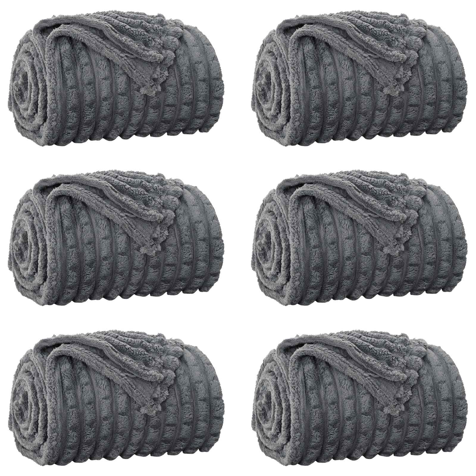 Pokrivači za bacanje 6 pcs Tamno siva 200 x 150 cm Runo