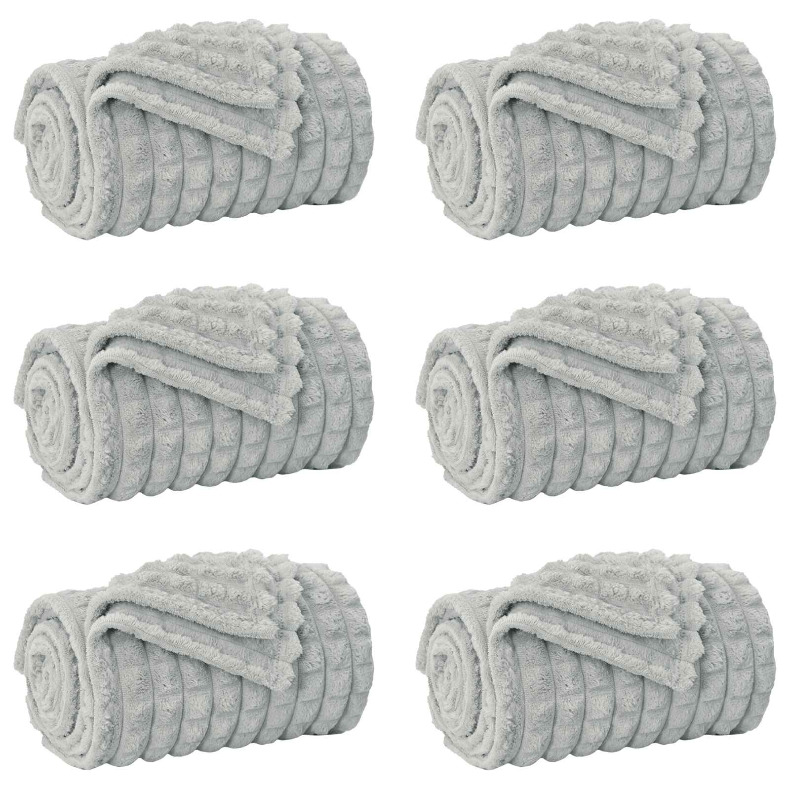 Pokrivači za bacanje 6 pcs Siva 150 x 130 cm Runo