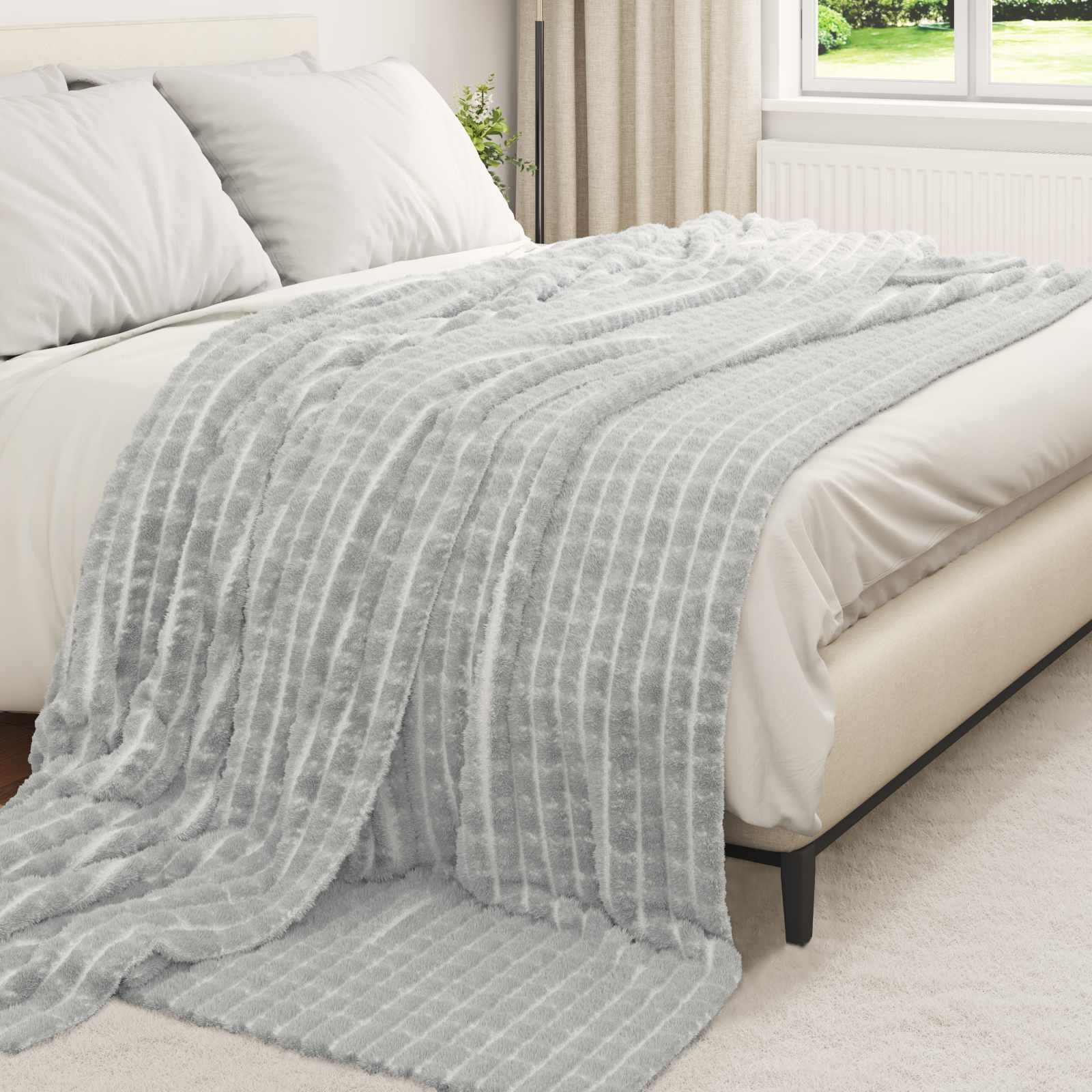 Pokrivači za bacanje 6 pcs Siva 240 x 220 cm Runo