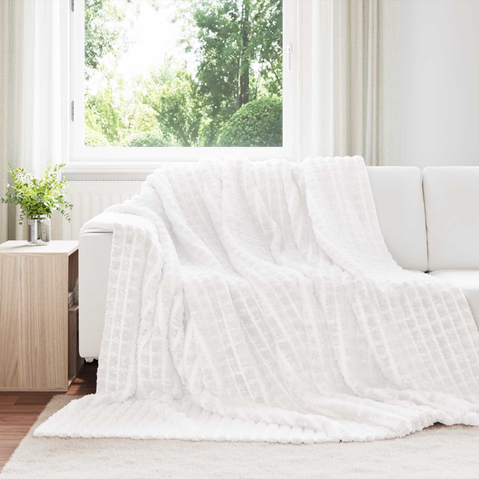 Pokrivači za bacanje 6 pcs Bijelo 240 x 220 cm Runo