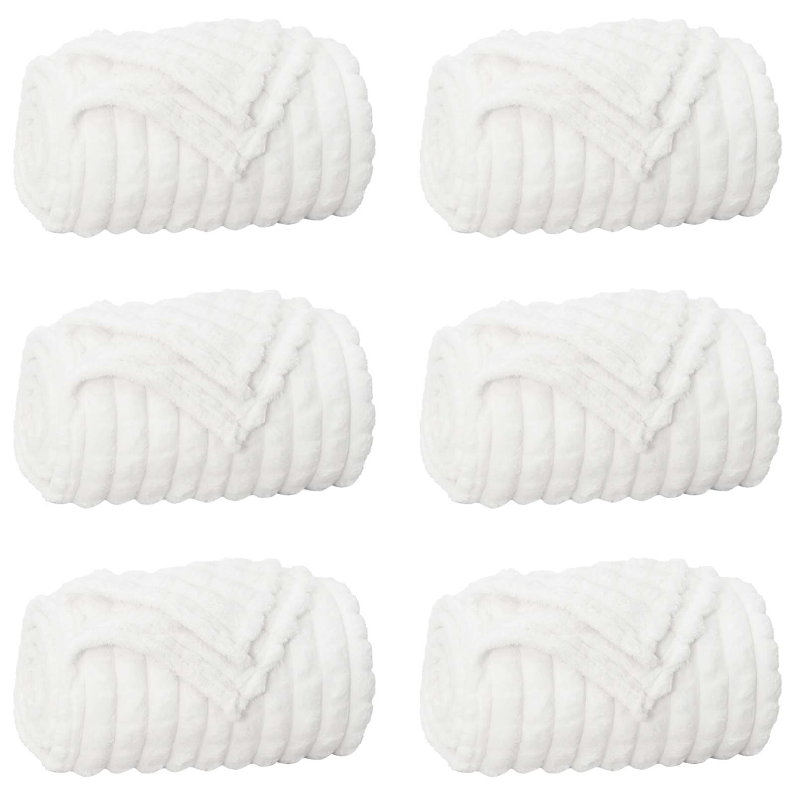 Pokrivači za bacanje 6 pcs Bijelo 270 x 240 cm Runo