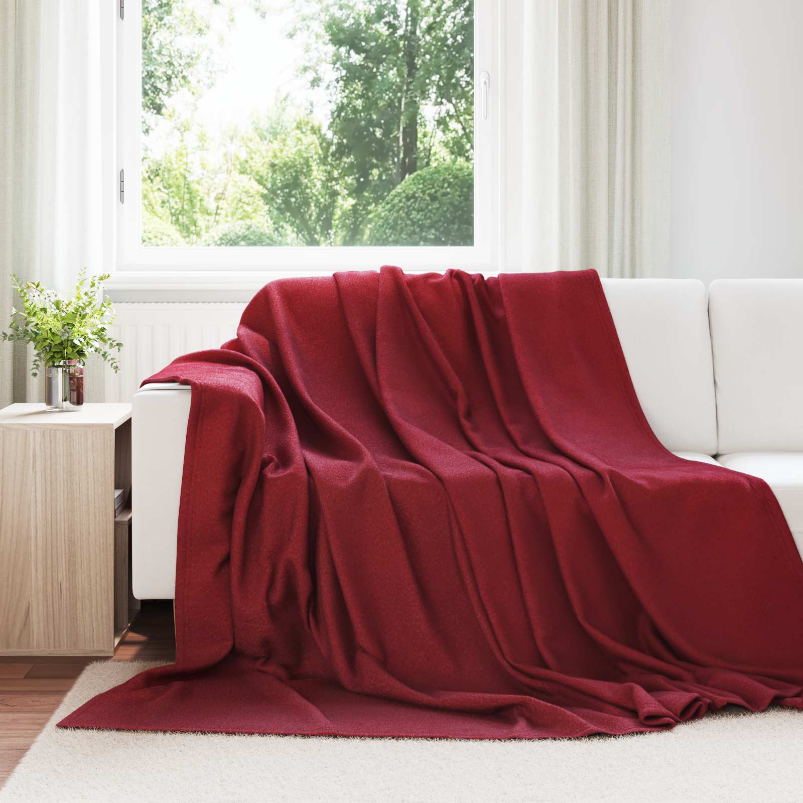Pokrivač Bordeaux Crvena 240 x 220 cm Runo