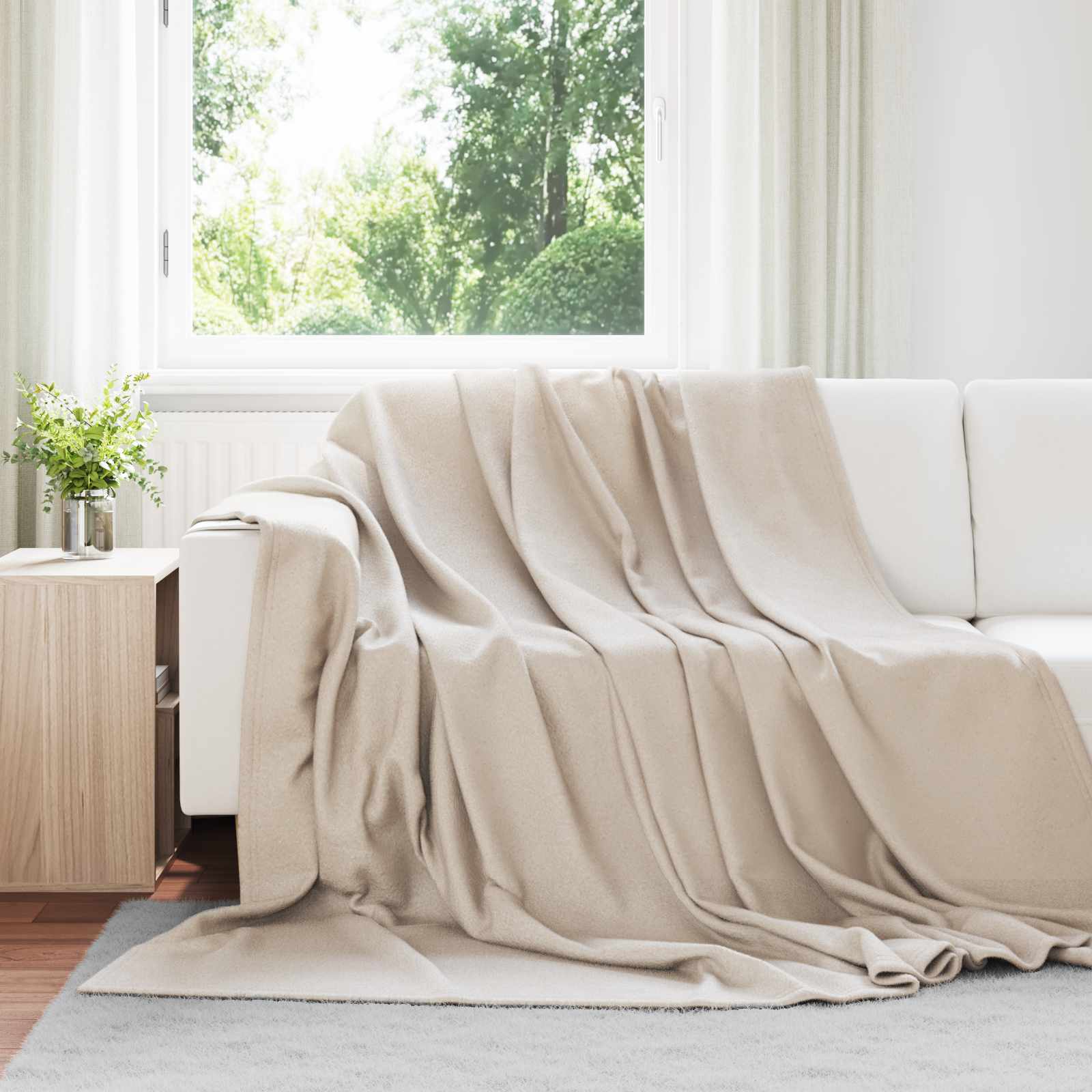 Pokrivači za bacanje 6 pcs Bež 270 x 240 cm Runo