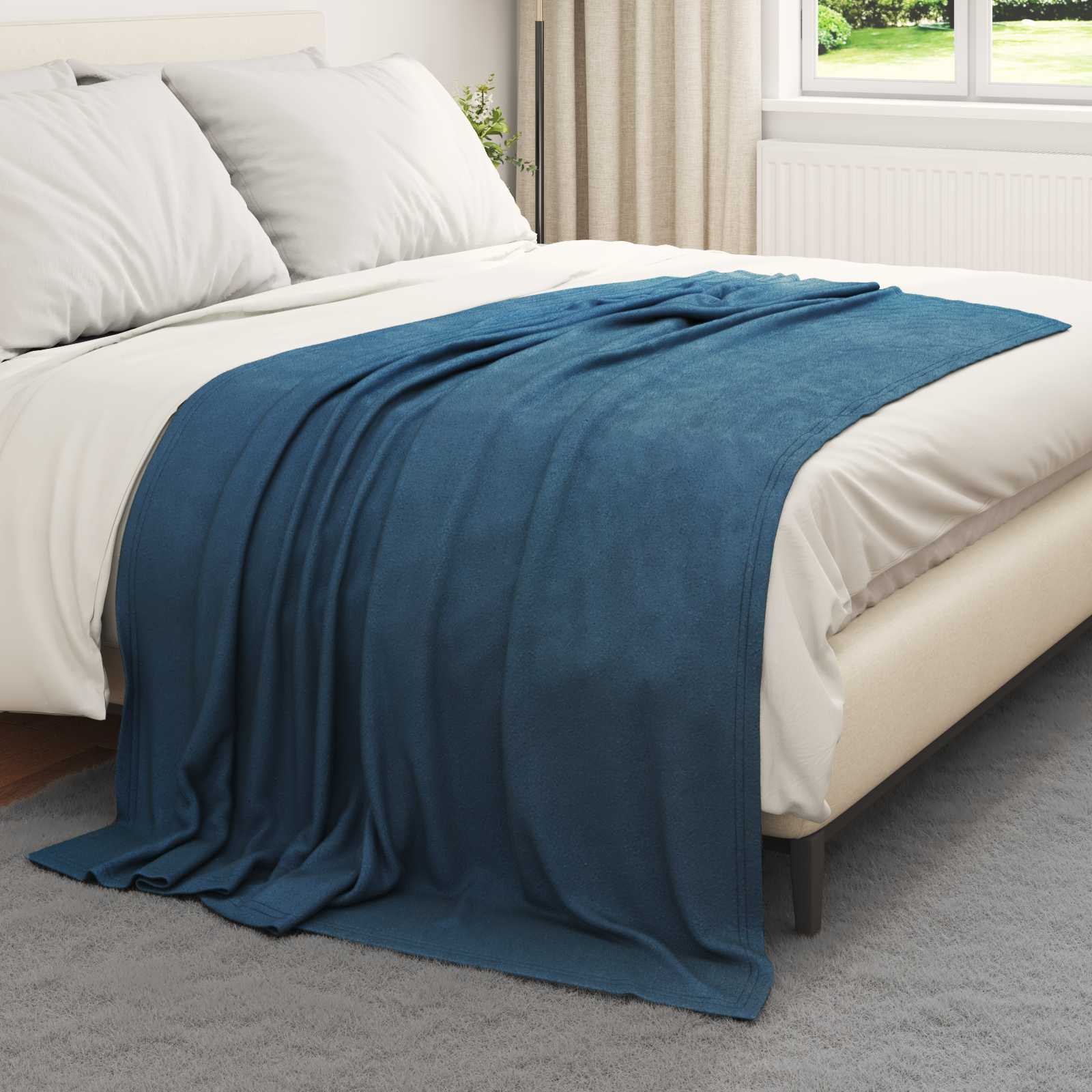 Pokrivači za bacanje 6 pcs Mornarsko plava 200 x 150 cm Runo