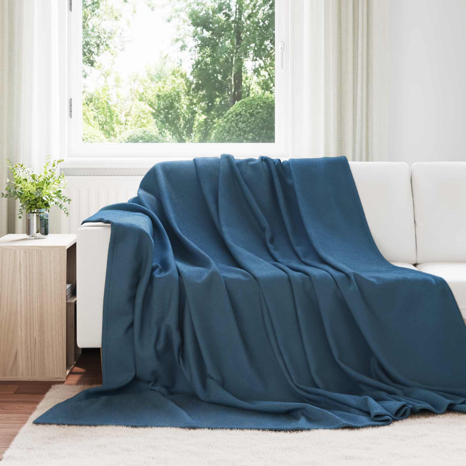 Pokrivači za bacanje 6 pcs Mornarsko plava 240 x 220 cm Runo