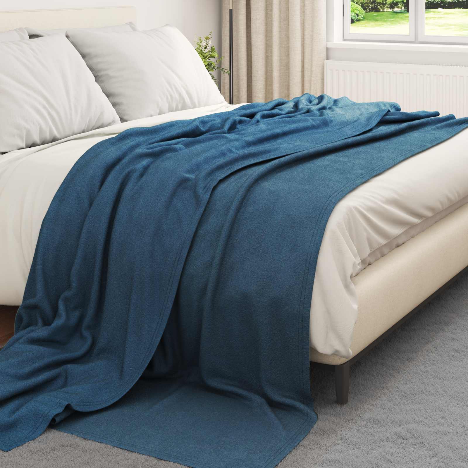 Pokrivači za bacanje 6 pcs Mornarsko plava 240 x 220 cm Runo