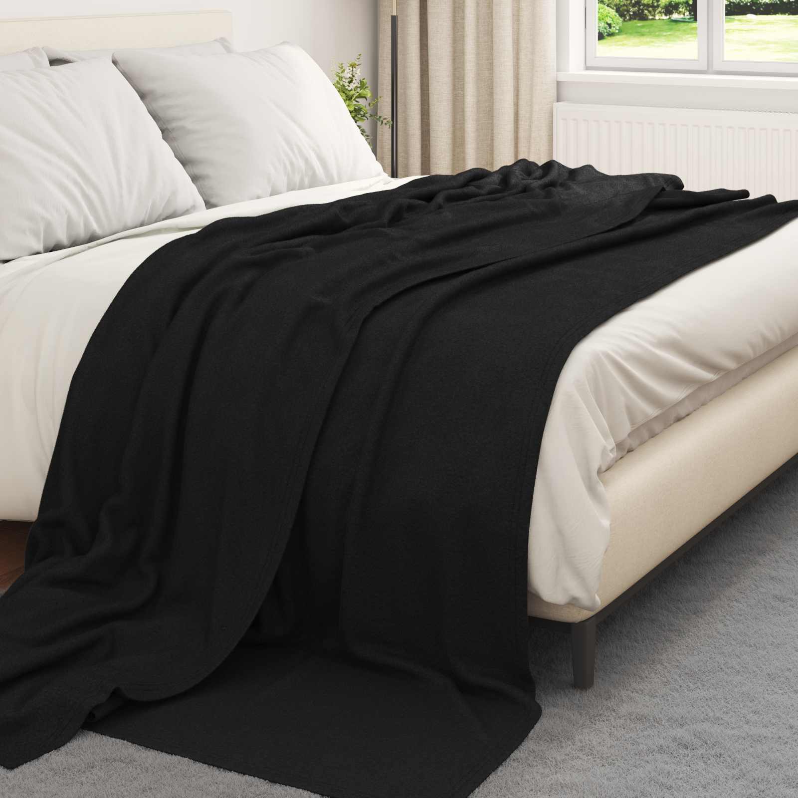 Pokrivači za bacanje 6 pcs Crna 240 x 220 cm Runo