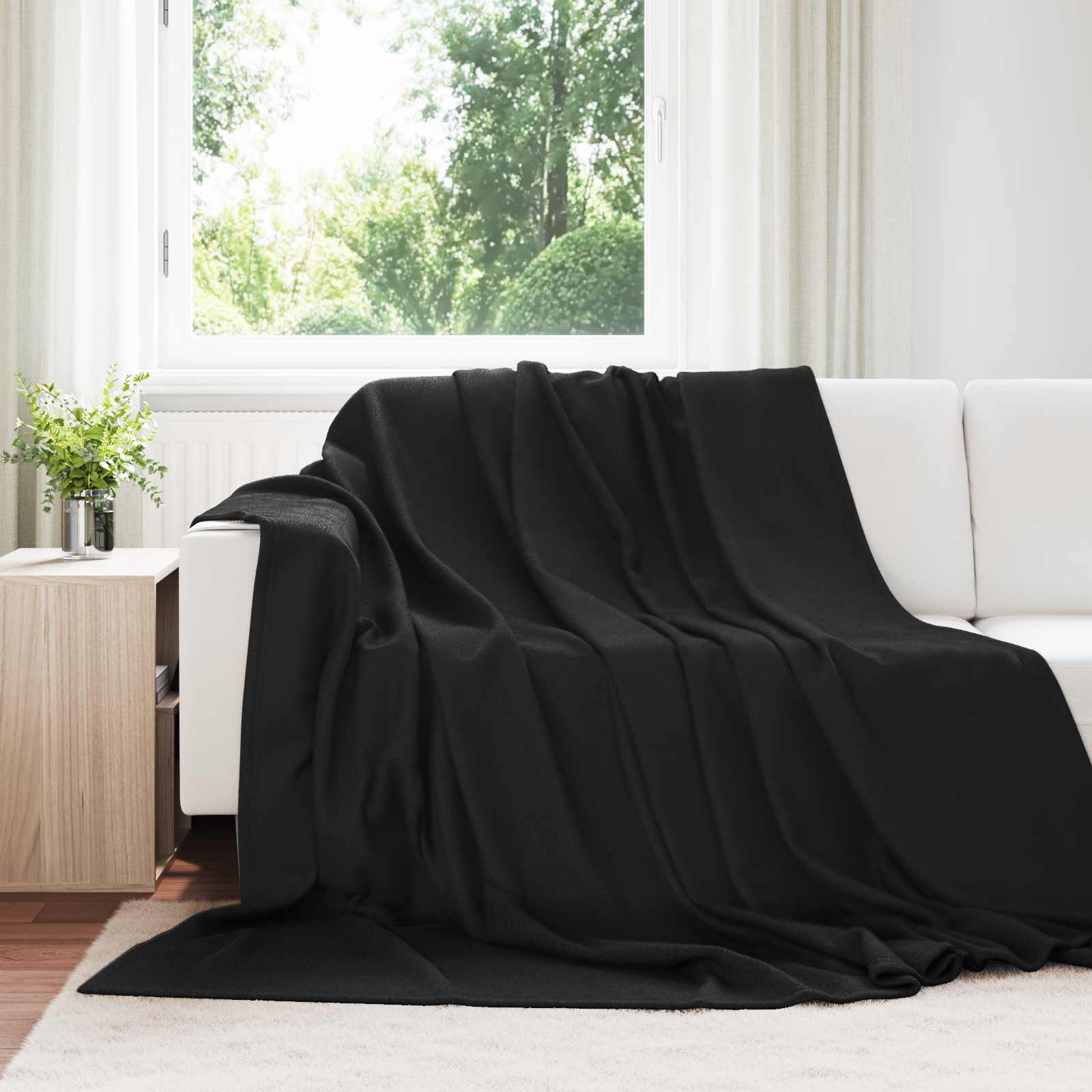 Pokrivači za bacanje 6 pcs Crna 270 x 240 cm Runo