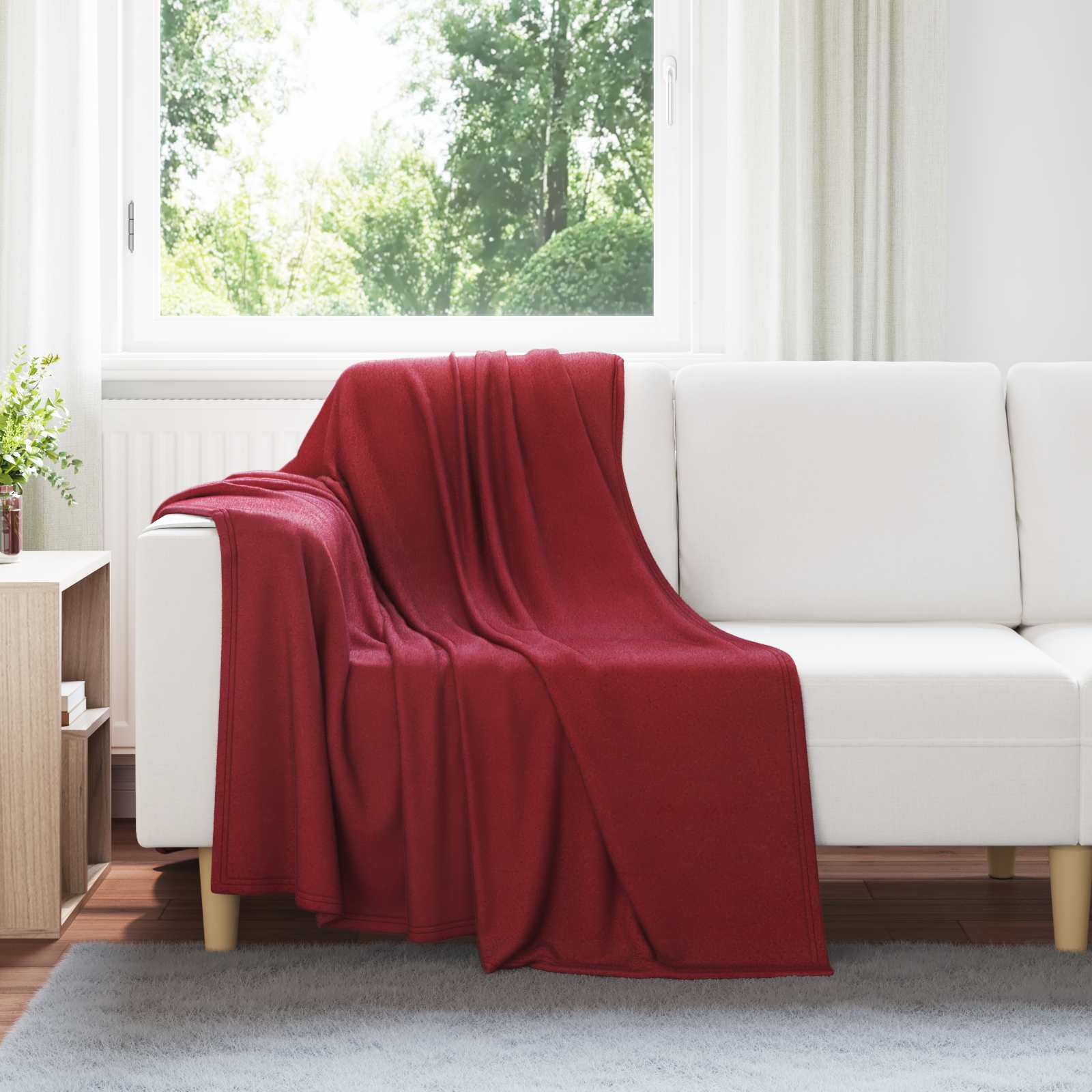 Pokrivači za bacanje 6 pcs Bordeaux Crvena 170 x 130 cm Runo