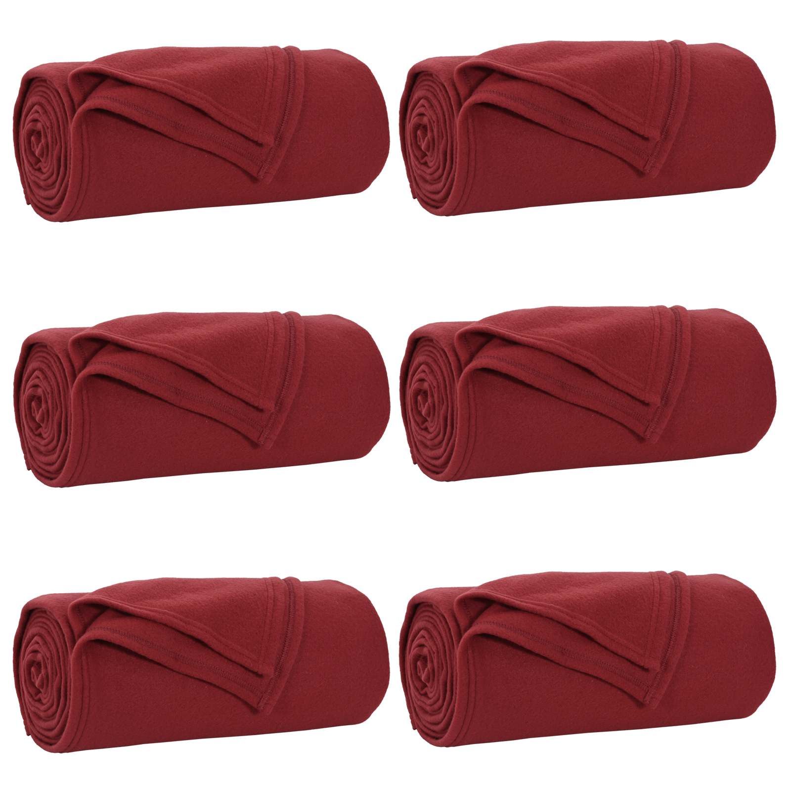 Pokrivači za bacanje 6 pcs Bordeaux Crvena 170 x 130 cm Runo