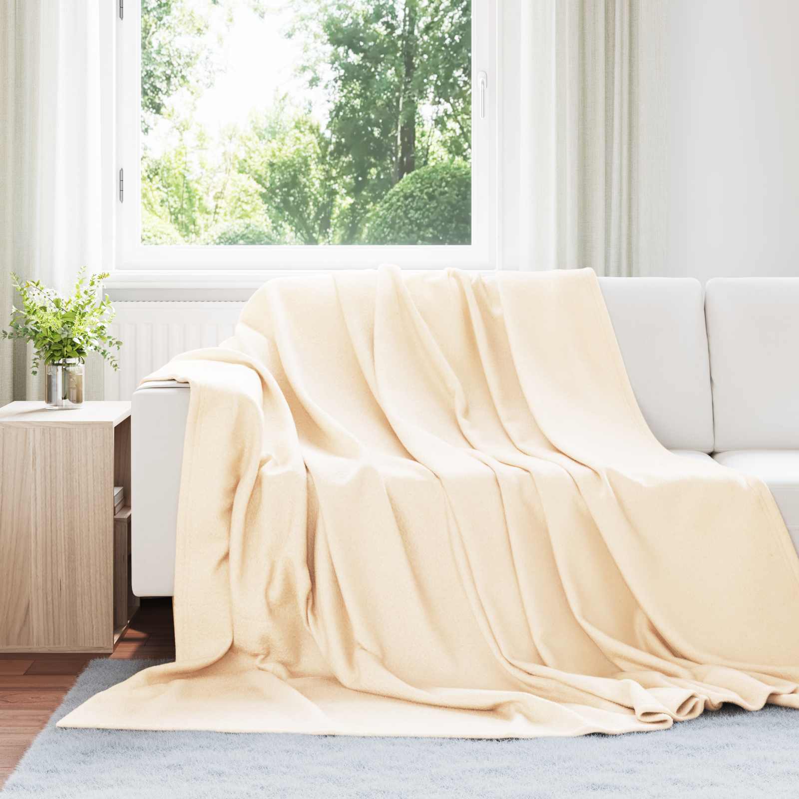 Pokrivači za bacanje 6 pcs Krema 270 x 240 cm Runo