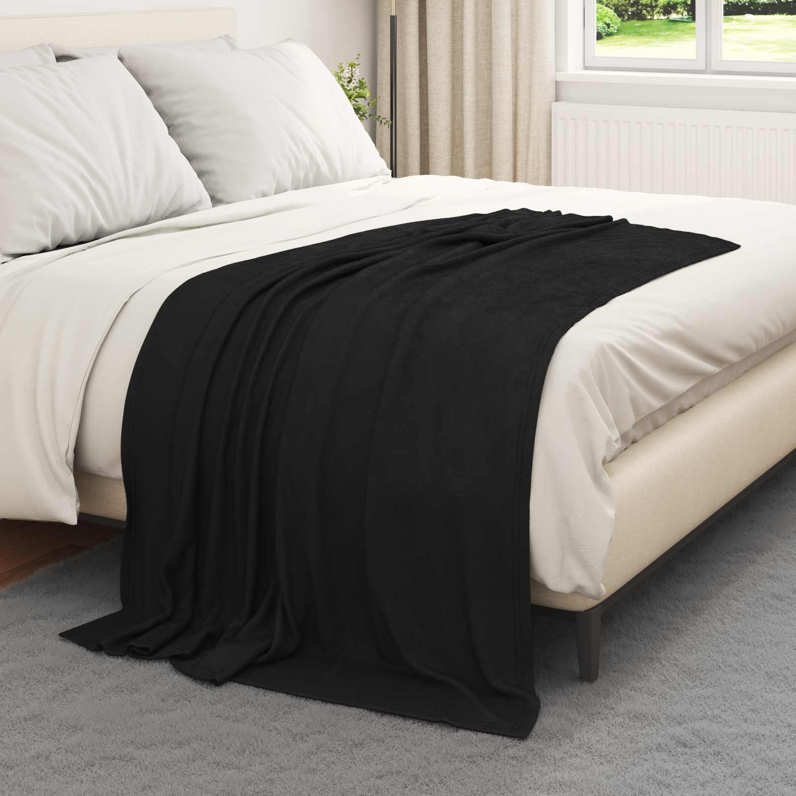 Pokrivači za bacanje 24 pcs Crna 170 x 130 cm Runo