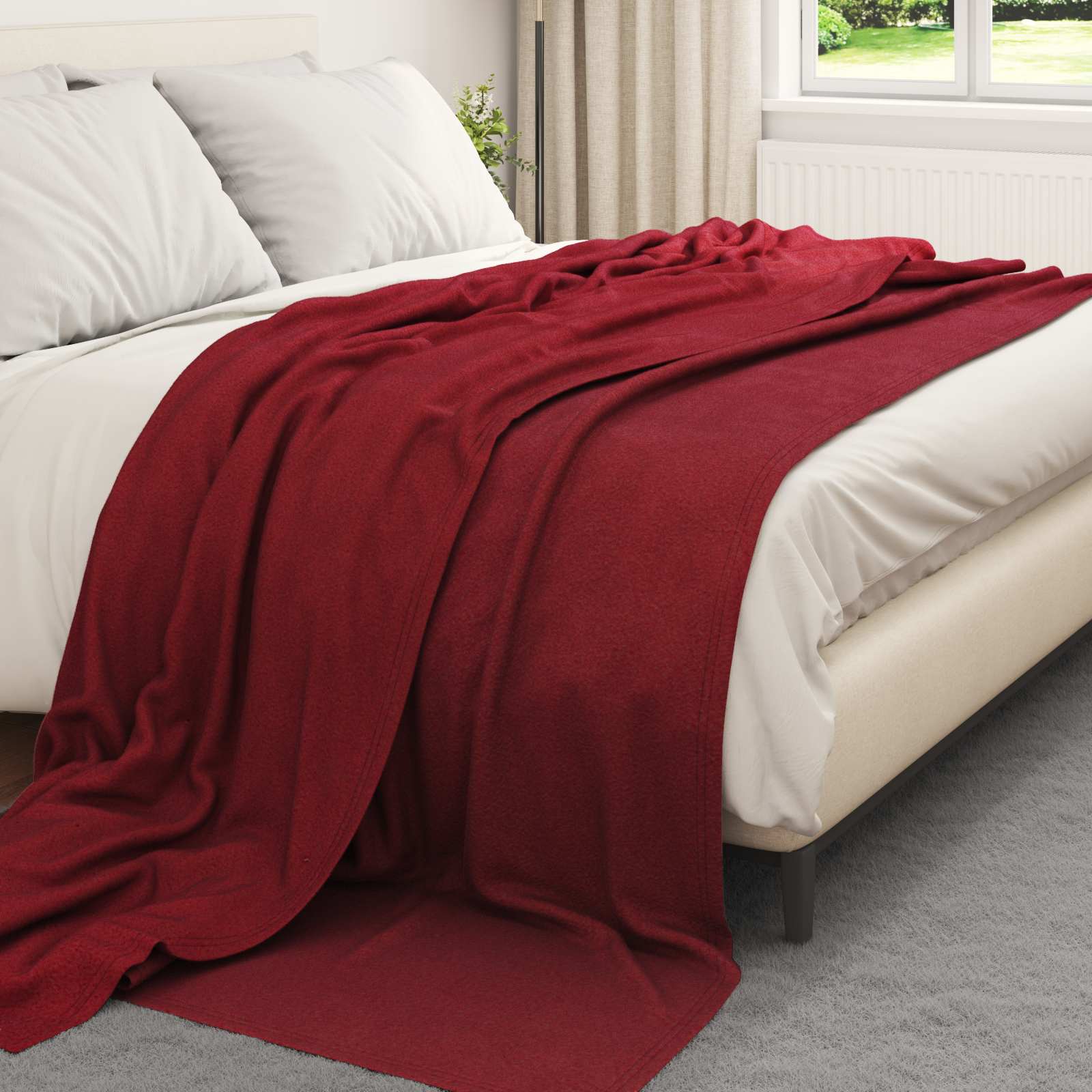 Pokrivači za bacanje 24 pcs Bordeaux Crvena 240 x 220 cm Runo