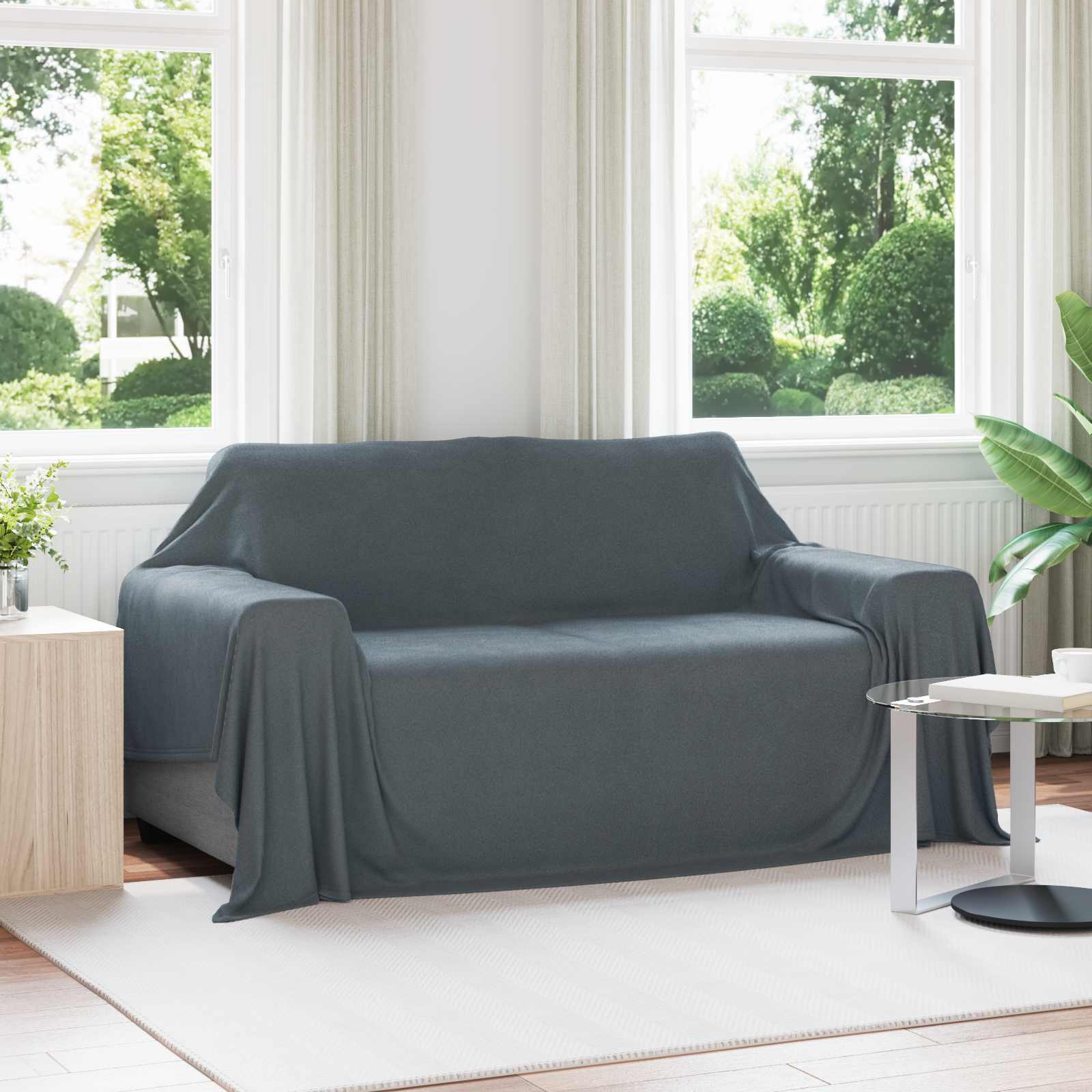 Pokrivači za bacanje 6 pcs Tamno siva 280 x 210 cm Runo