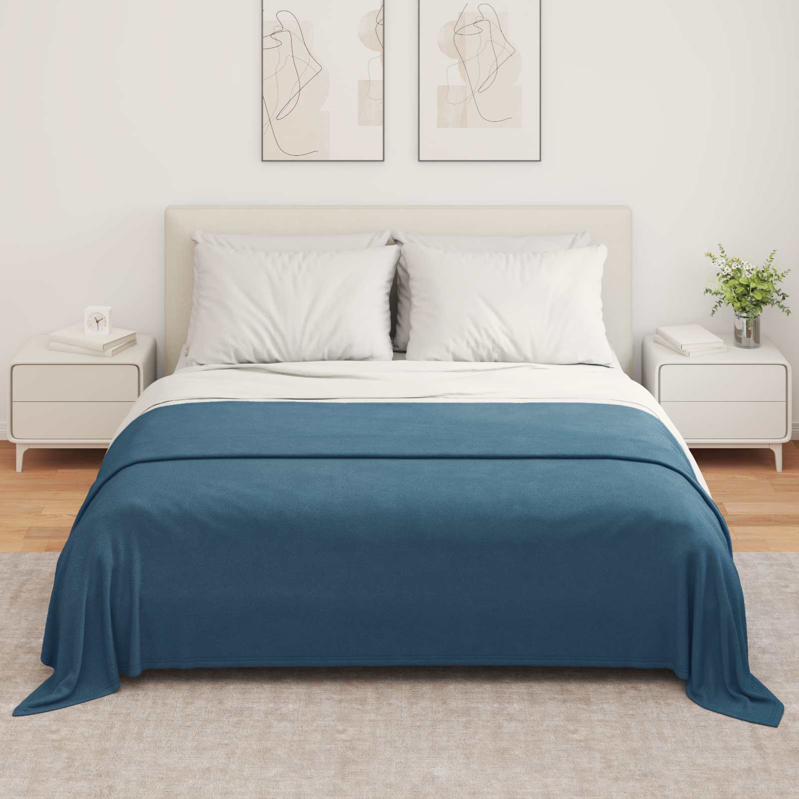 Pokrivači za bacanje 6 pcs Mornarsko plava 280 x 210 cm Runo