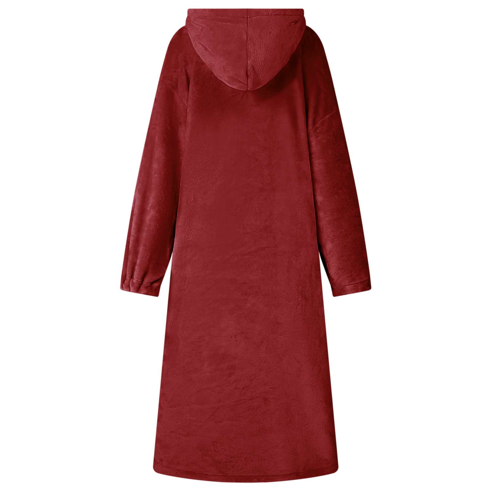 Deka majica s kapuljačom Bordeaux Crvena s Flanel