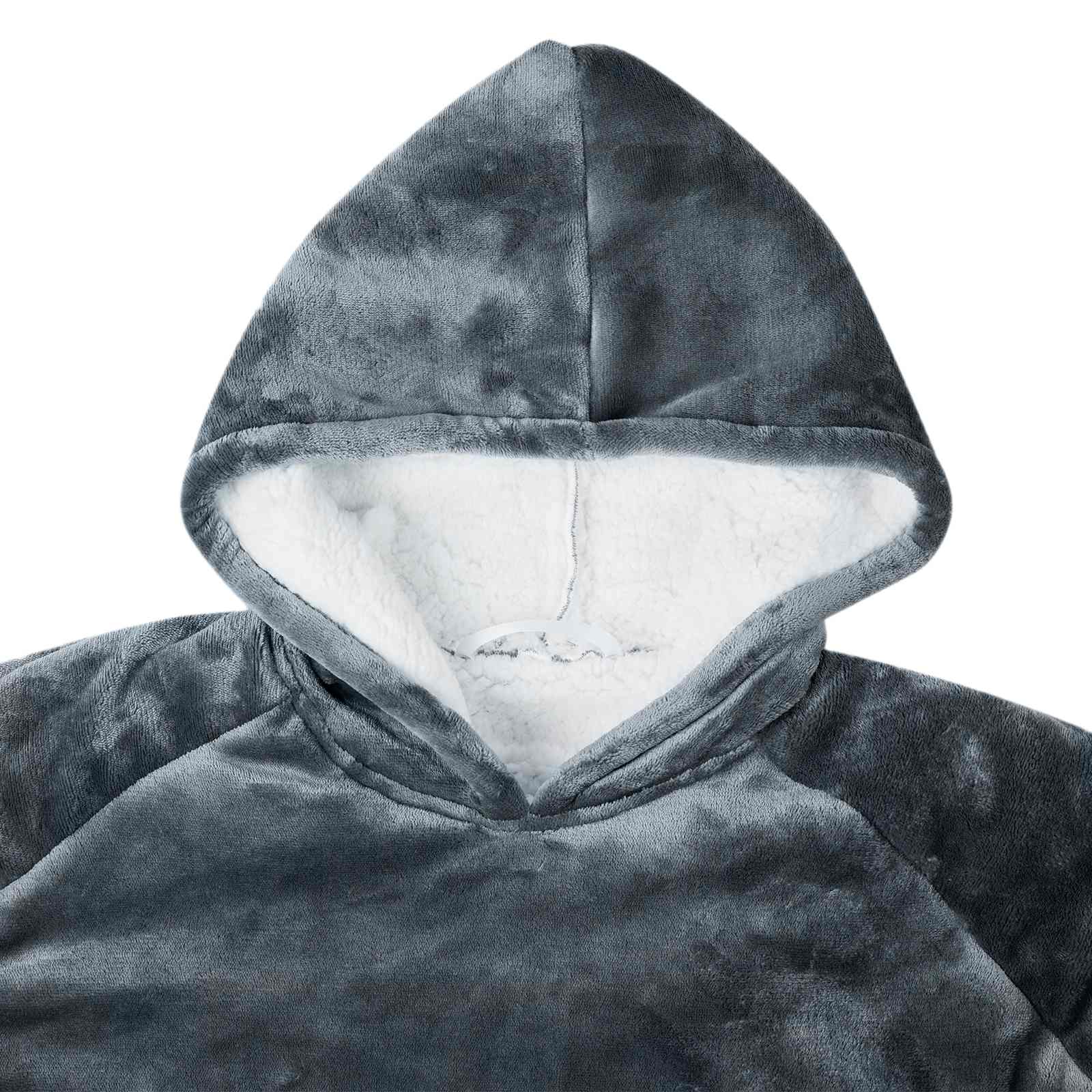 Deka majica s kapuljačom Mornarsko plava L Flis i flanel