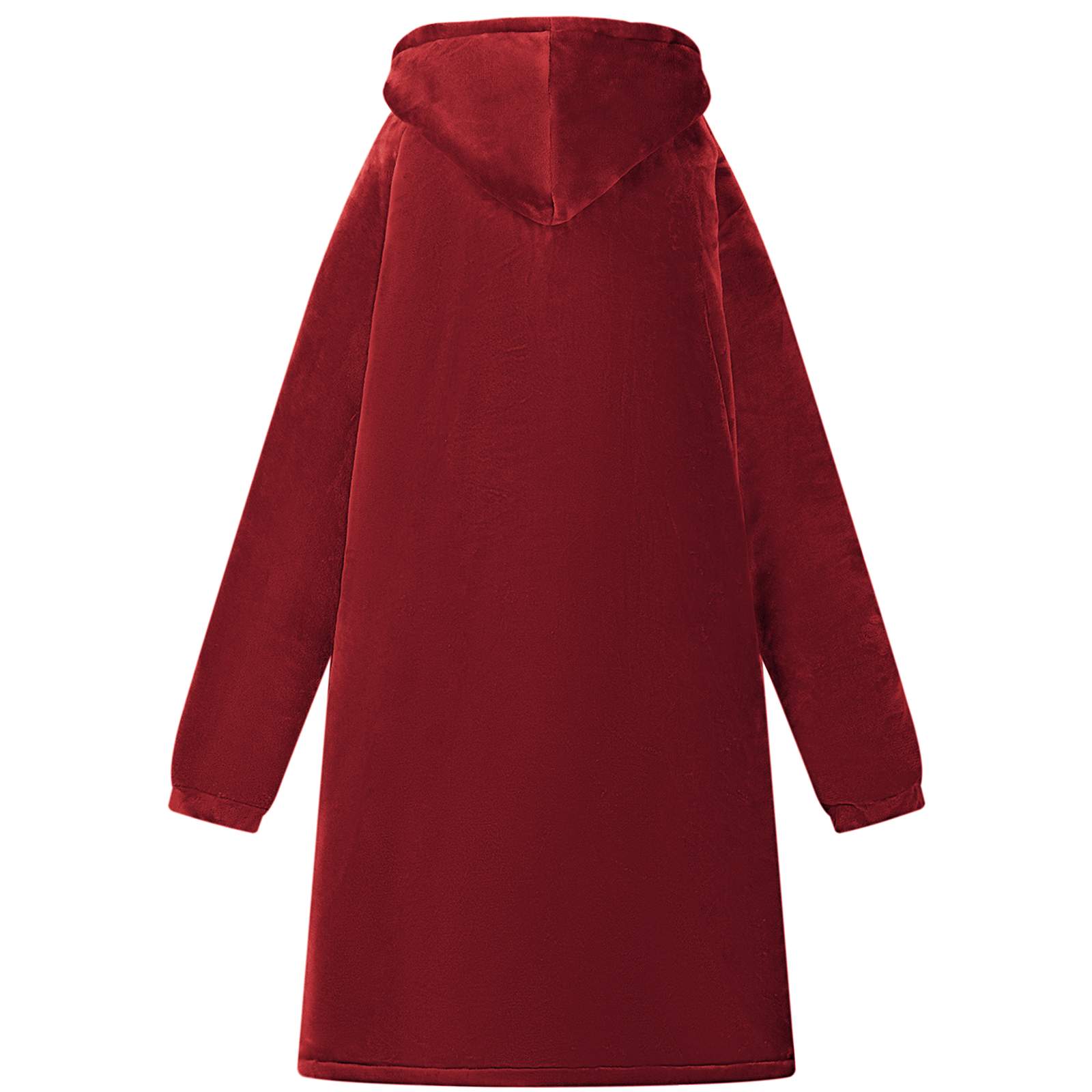 Deka majica s kapuljačom Bordeaux Crvena L Flis i flanel
