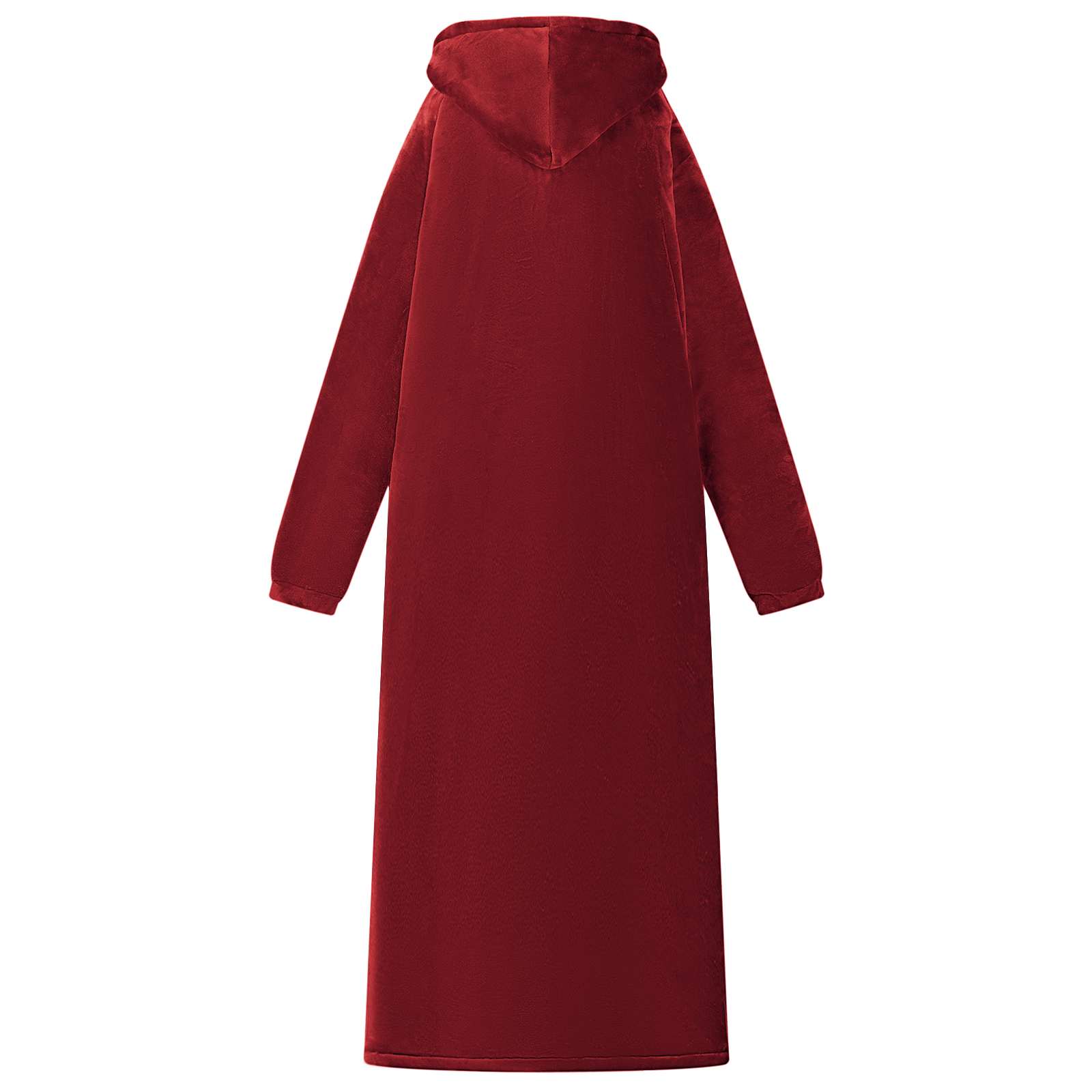 Deka majica s kapuljačom Bordeaux Crvena L Flis i flanel