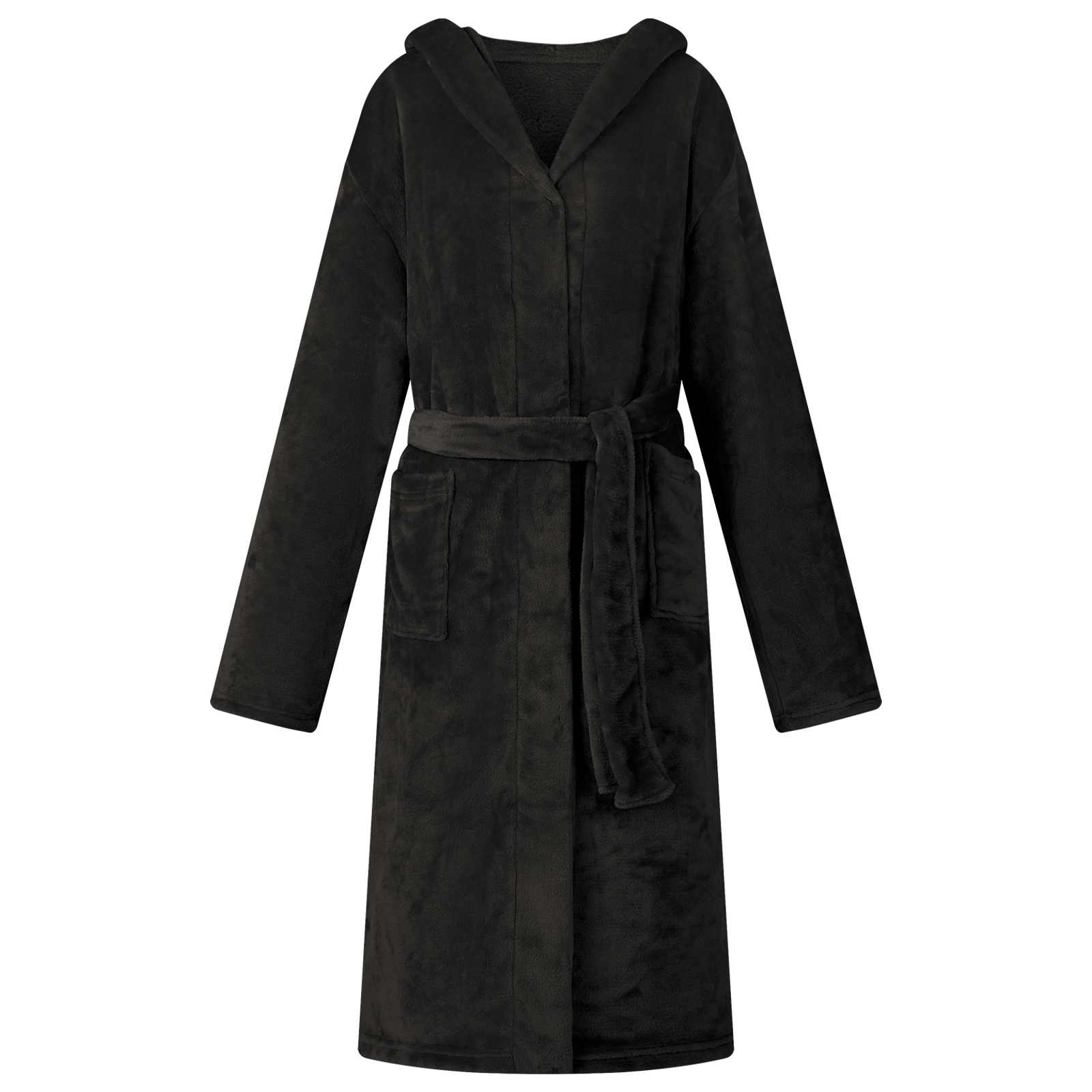 Kupaći kaput s kapuljačom Crna xxxl Flanel