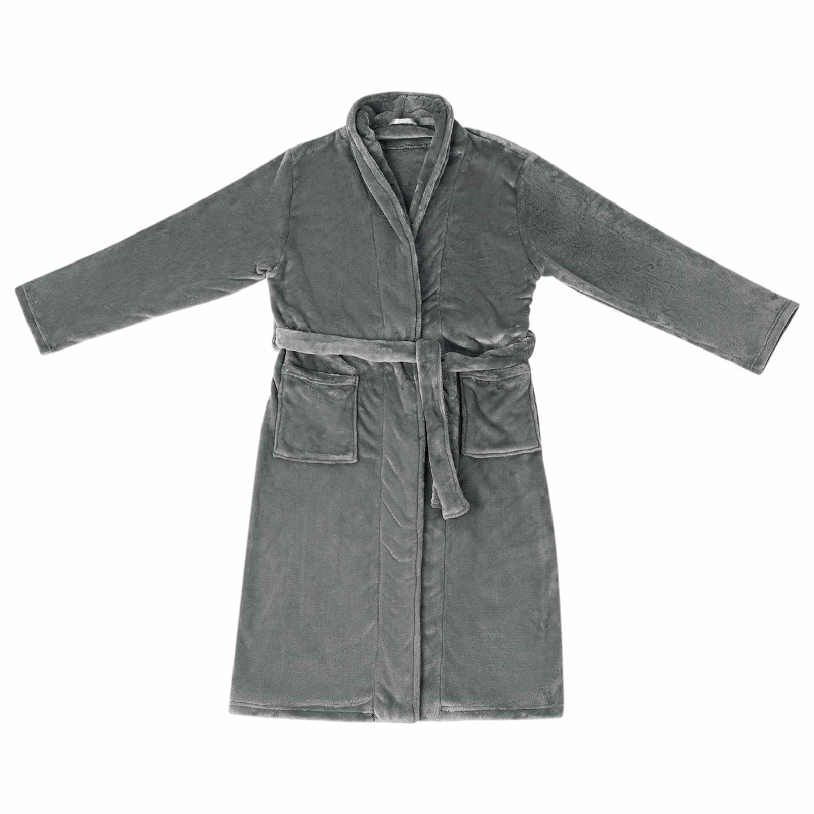 Bade mantil bez kapuljače Tamno siva xxxl Flanel
