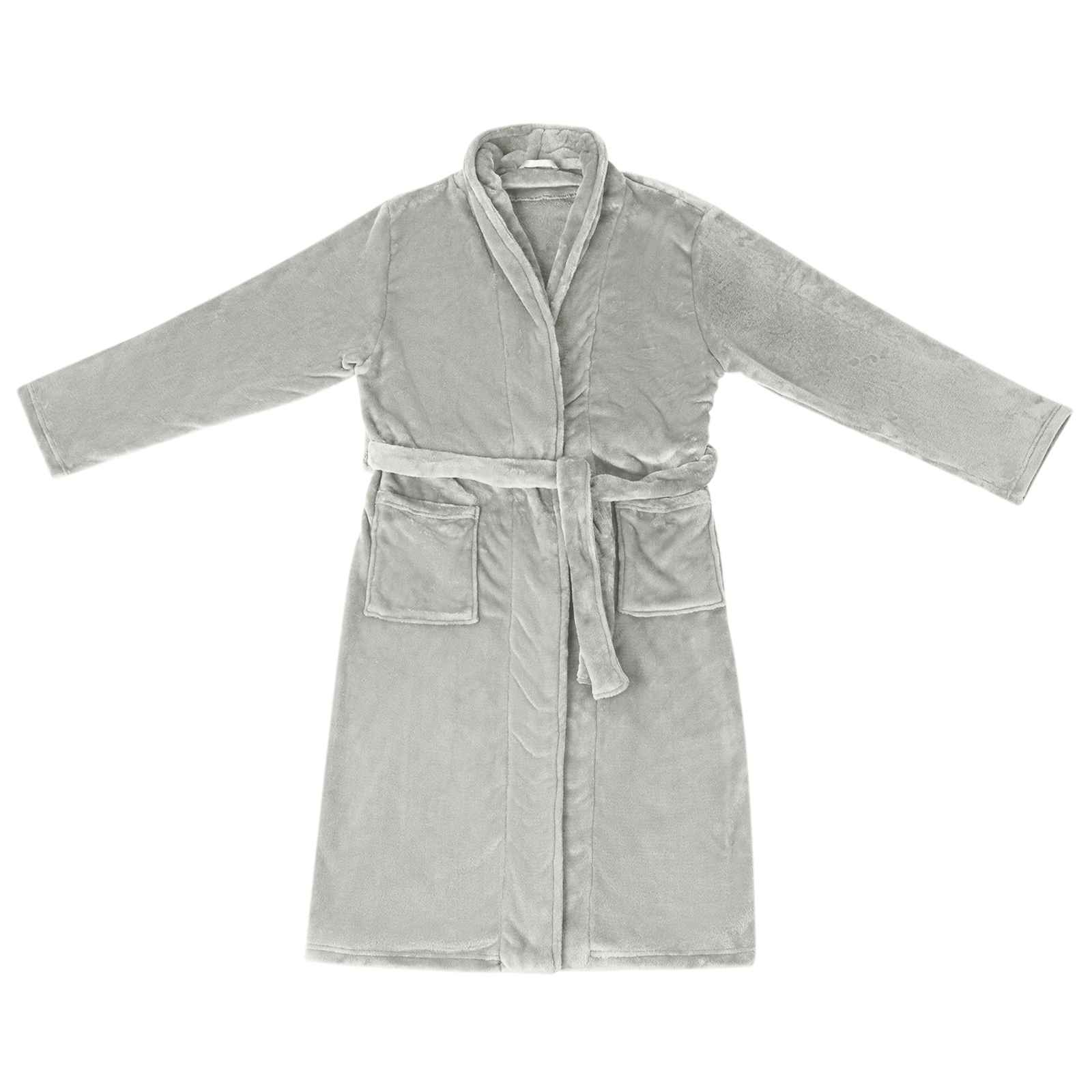 Bade mantil bez kapuljače Siva xl Flanel