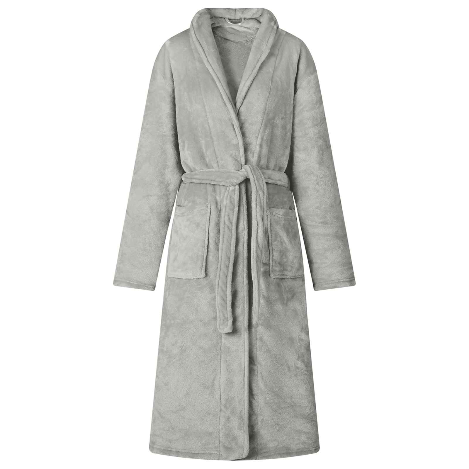 Bade mantil bez kapuljače Siva xxxl Flanel