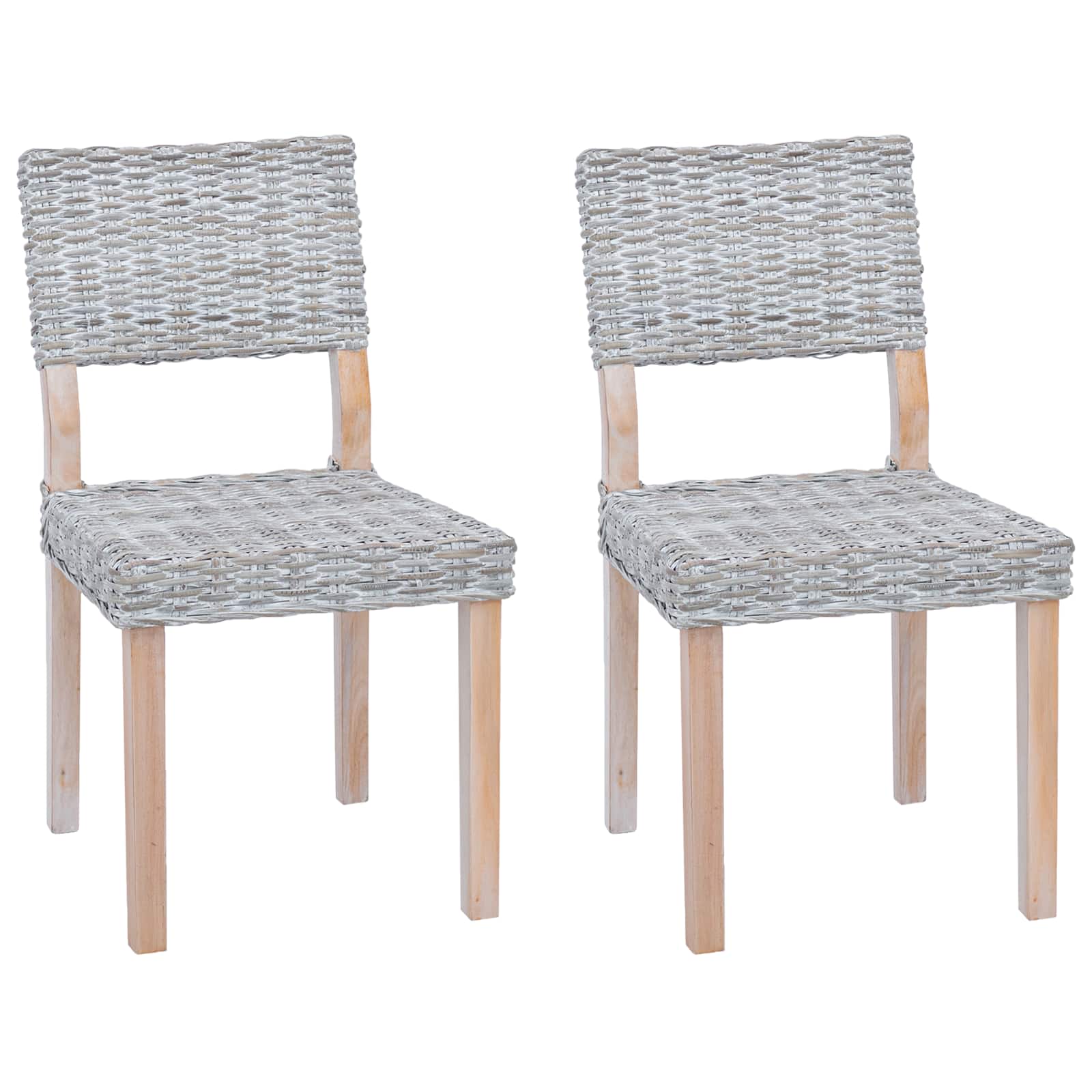Stolac za blagovanje 2 pcs Kubu Ratan Bijelo pranje