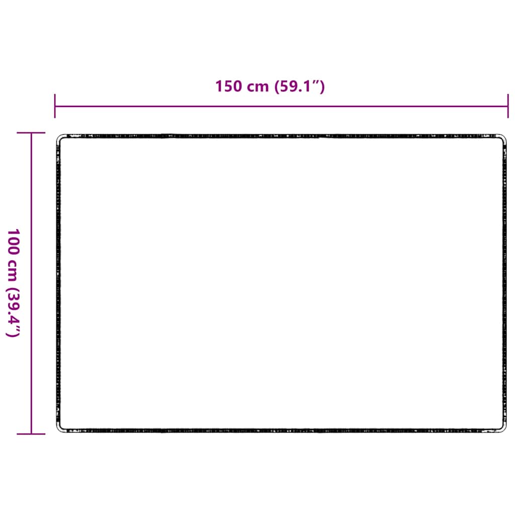 Tepih trkač Tamno siva 100 x 150 cm 100% Polipropilen
