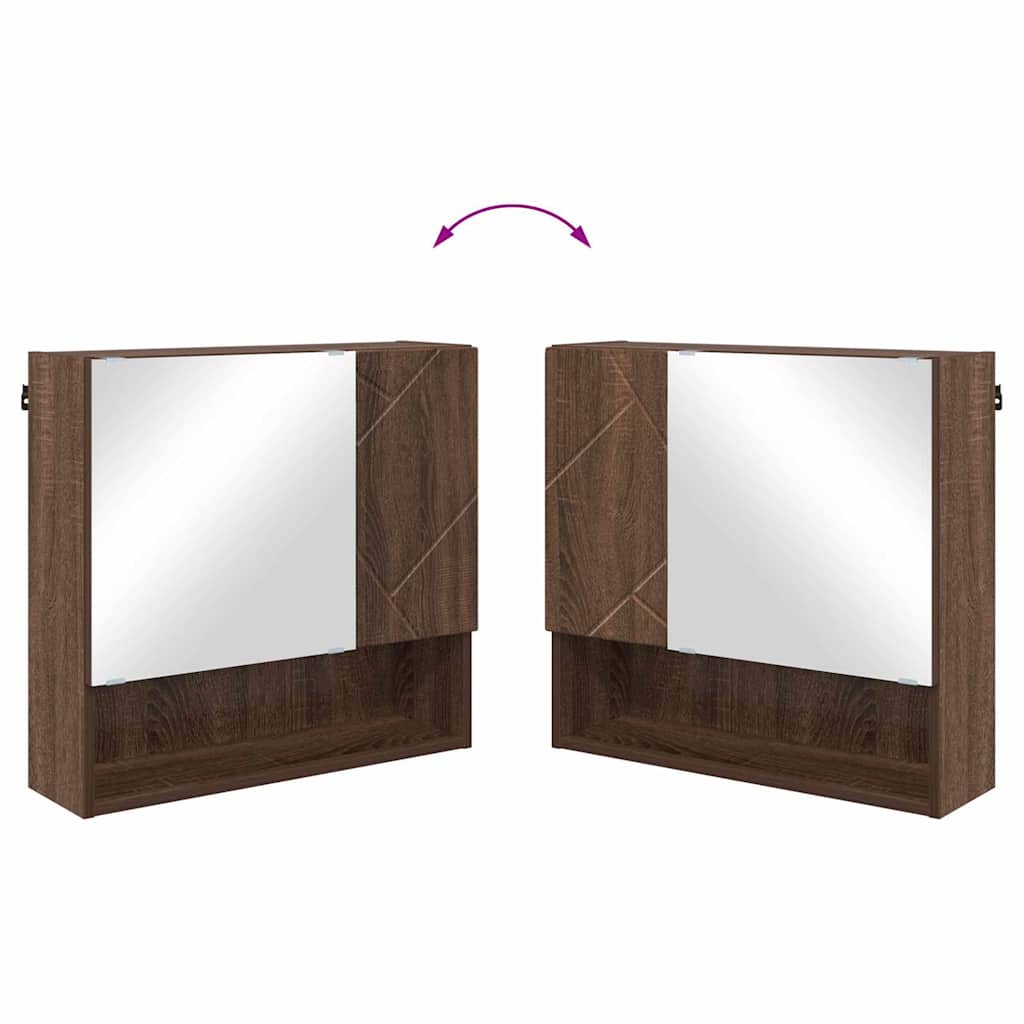 Set namještaja za kupaonicu Zidne s pohranom 2 pcs Smeđi hrast
