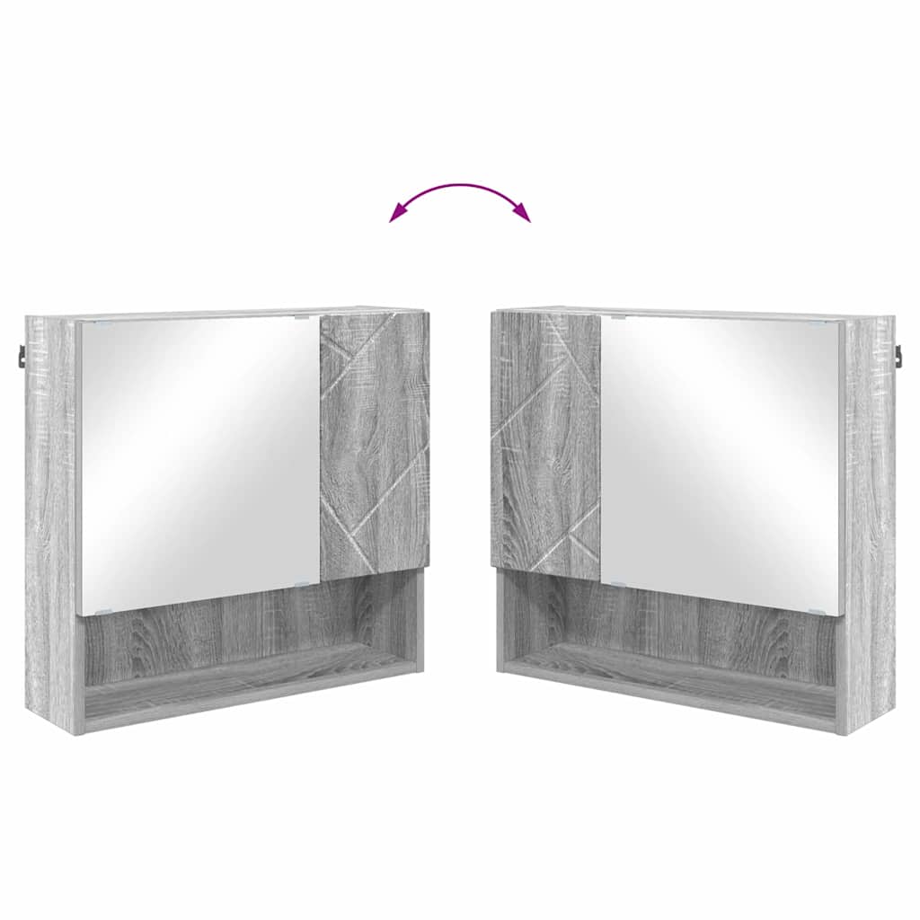 Set namještaja za kupaonicu Zidne s pohranom 3 pcs Siva Sonoma